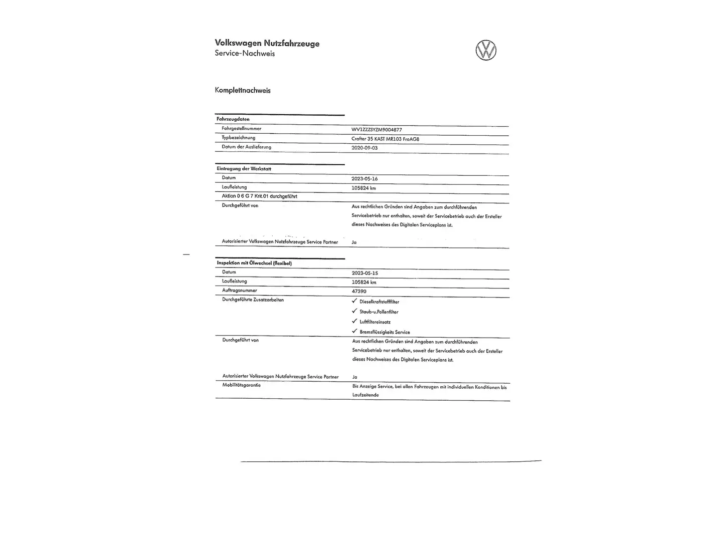 Foto Volkswagen Crafter Volkswagen Crafter Furgon Batalla Media TN 2.0 TDI (140 CV) Auto 3.500