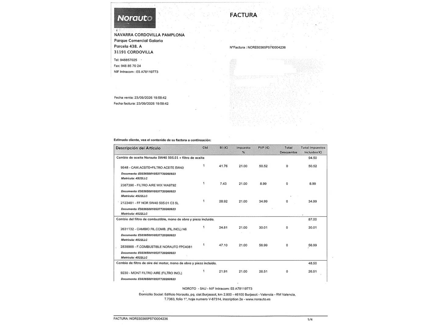 Foto del mantenimiento del BMW X1 BMW X1 sDrive18d (150 CV)
