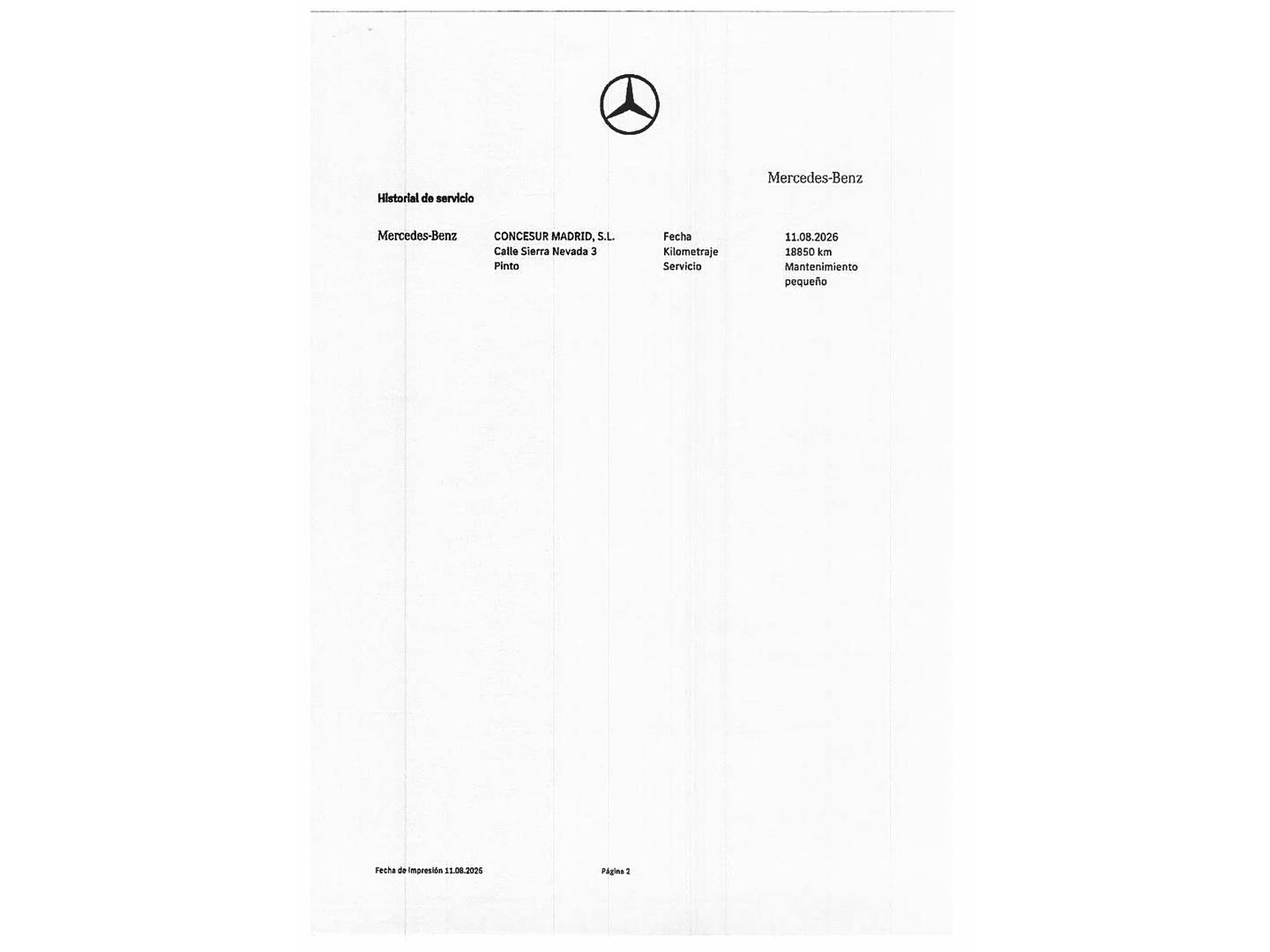 Foto del mantenimiento del Mercedes Clase V Mercedes Clase V V 250 d Avantgarde Largo (190 CV) 7 Plazas