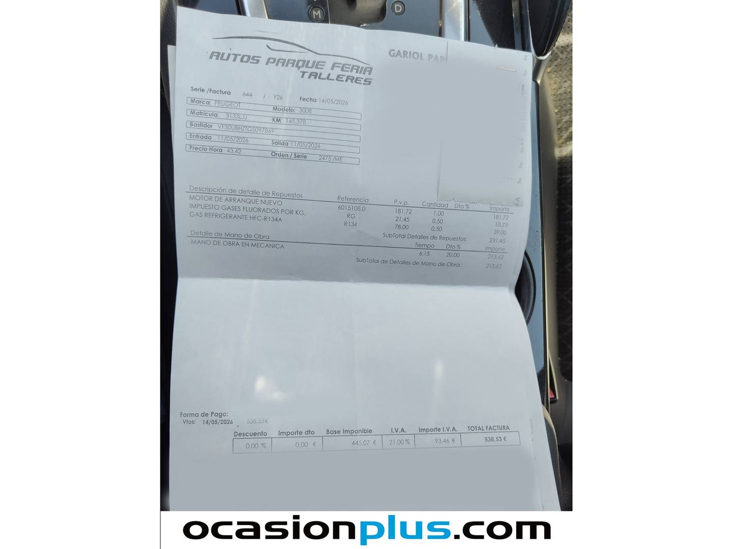 Foto del mantenimiento del Peugeot 3008 Peugeot 3008 1.6 BlueHDI Allure EAT6 (120 CV)