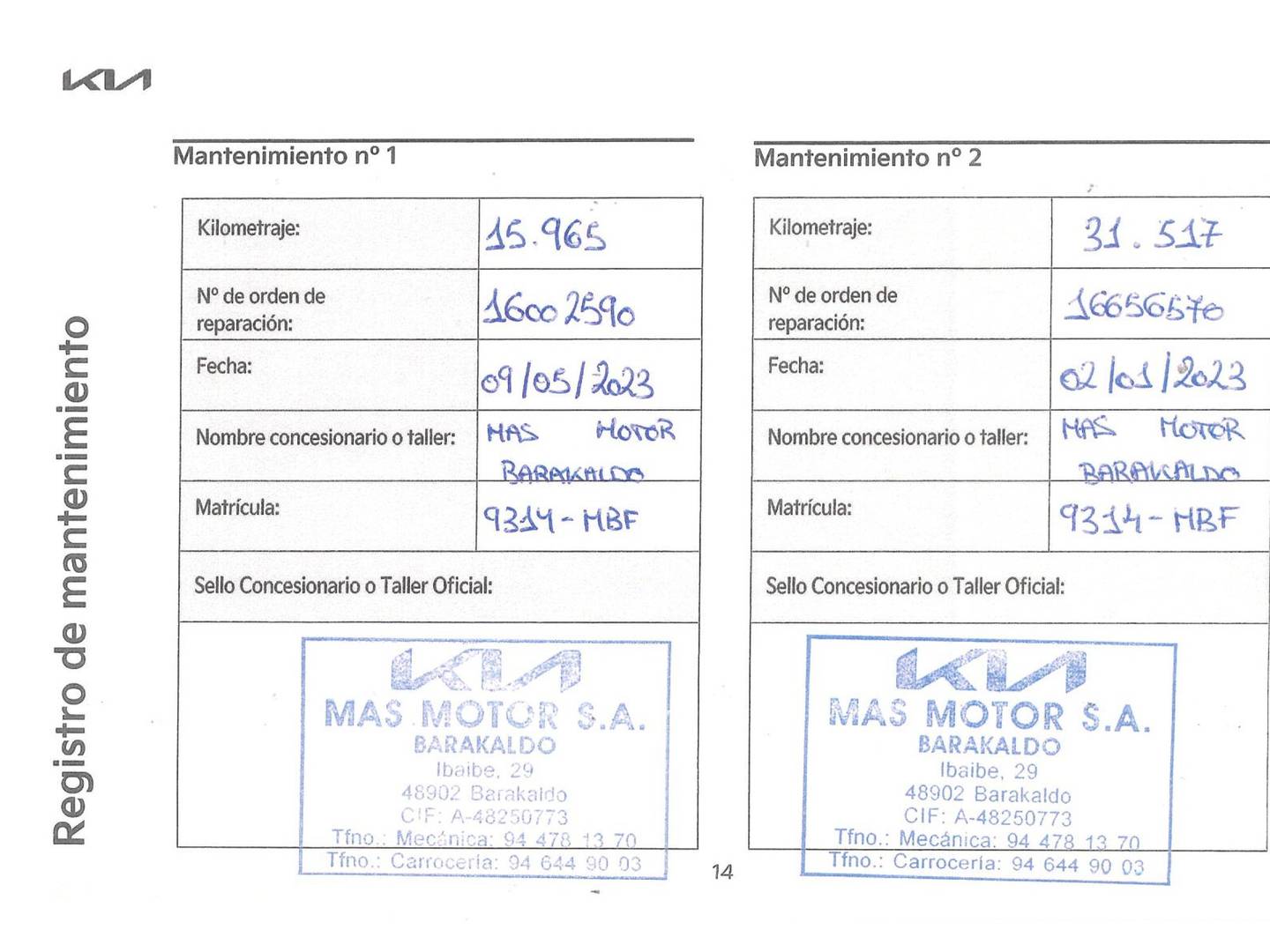 Foto del mantenimiento del KIA Stonic KIA Stonic 1.0 T-GDi MHEV Drive iMT (100 CV)