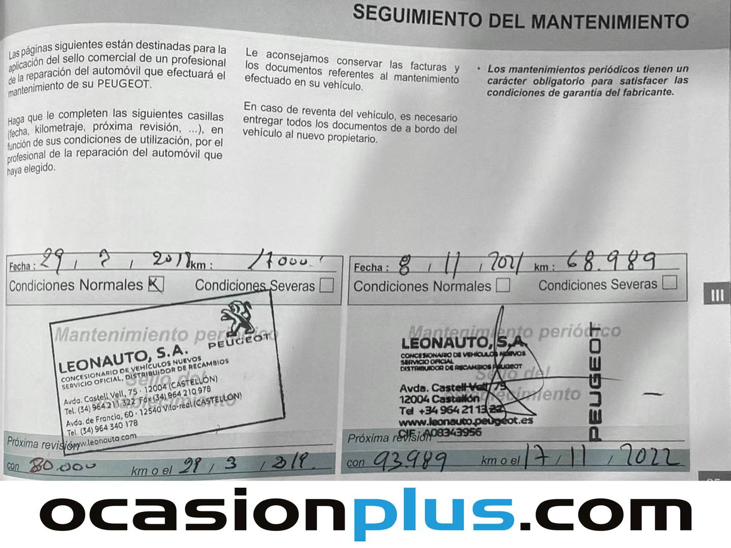 Foto del mantenimiento del Peugeot 308 Peugeot 308 SW SW BlueHDI 120 Style (120 CV)