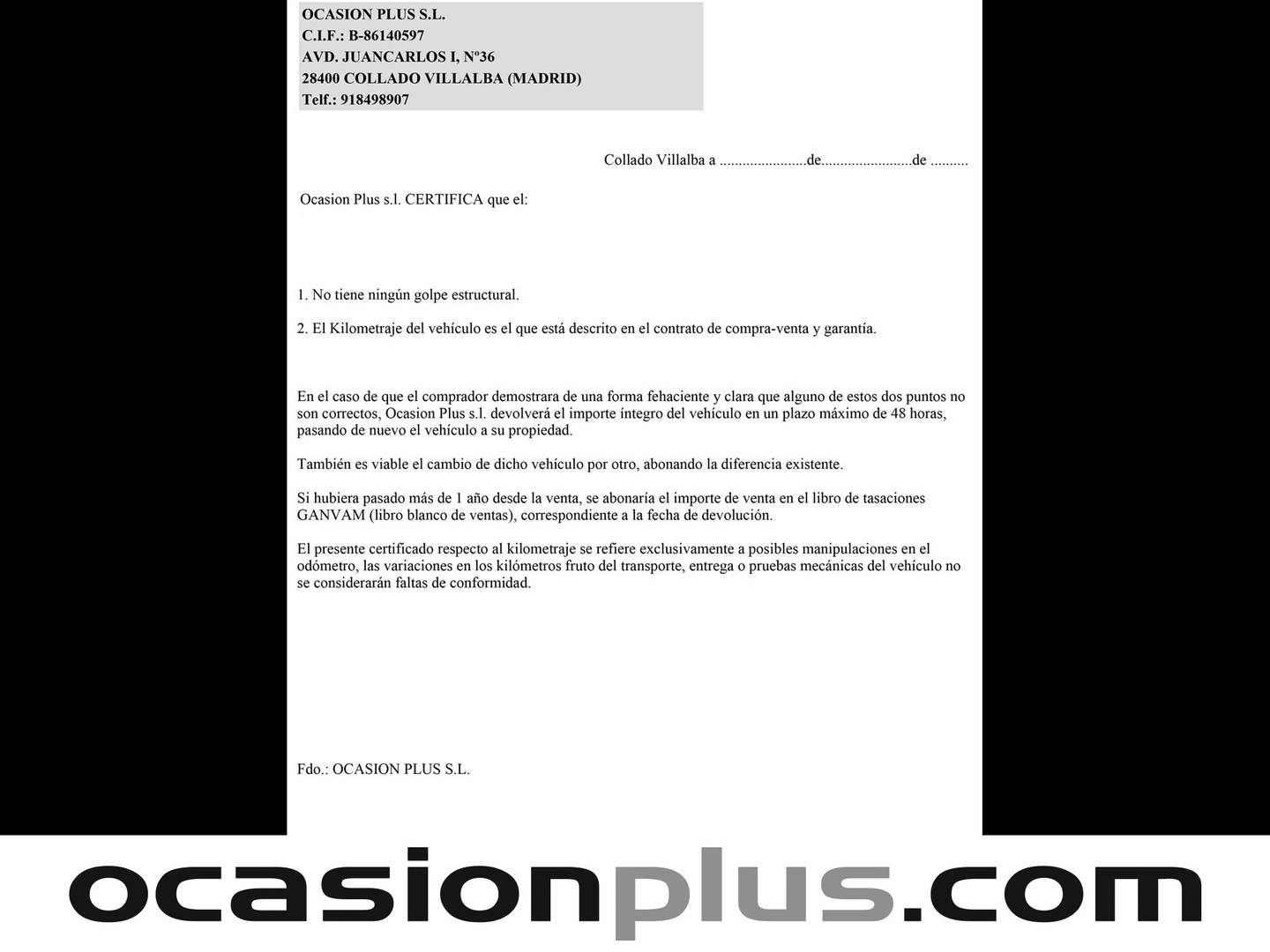 Foto del certificado del EBRO S700 EBRO S700 1.6 TGDI Luxury 7 DCT (147 CV)