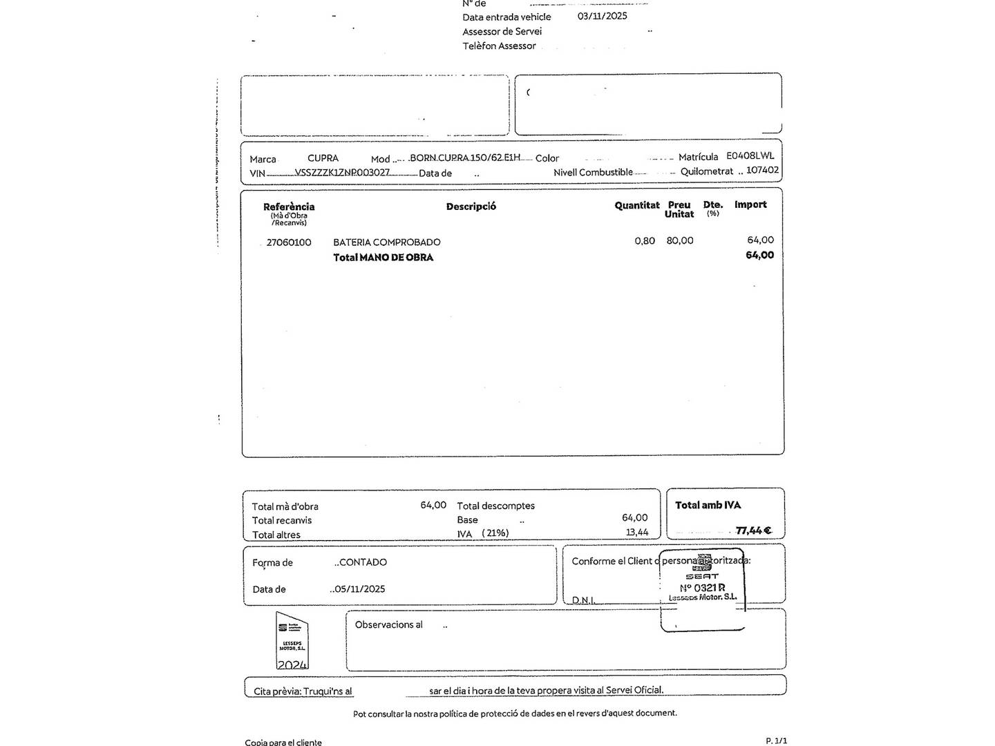 Foto Cupra Born CUPRA Born 62 kWh (204 CV)