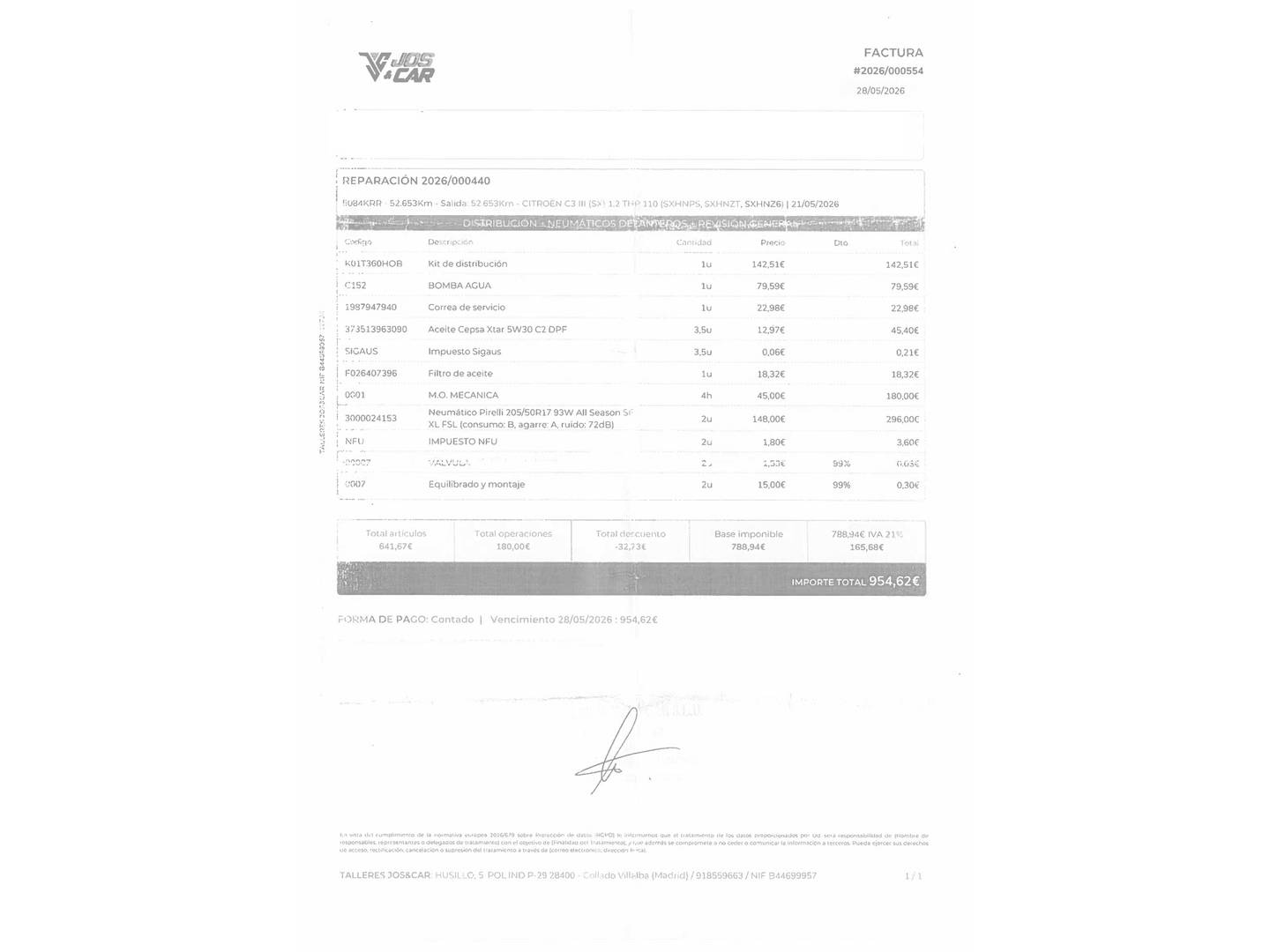 Foto del mantenimiento del Citroën C3 Citroën C3 PureTech 110 S&S Feel (110 CV)