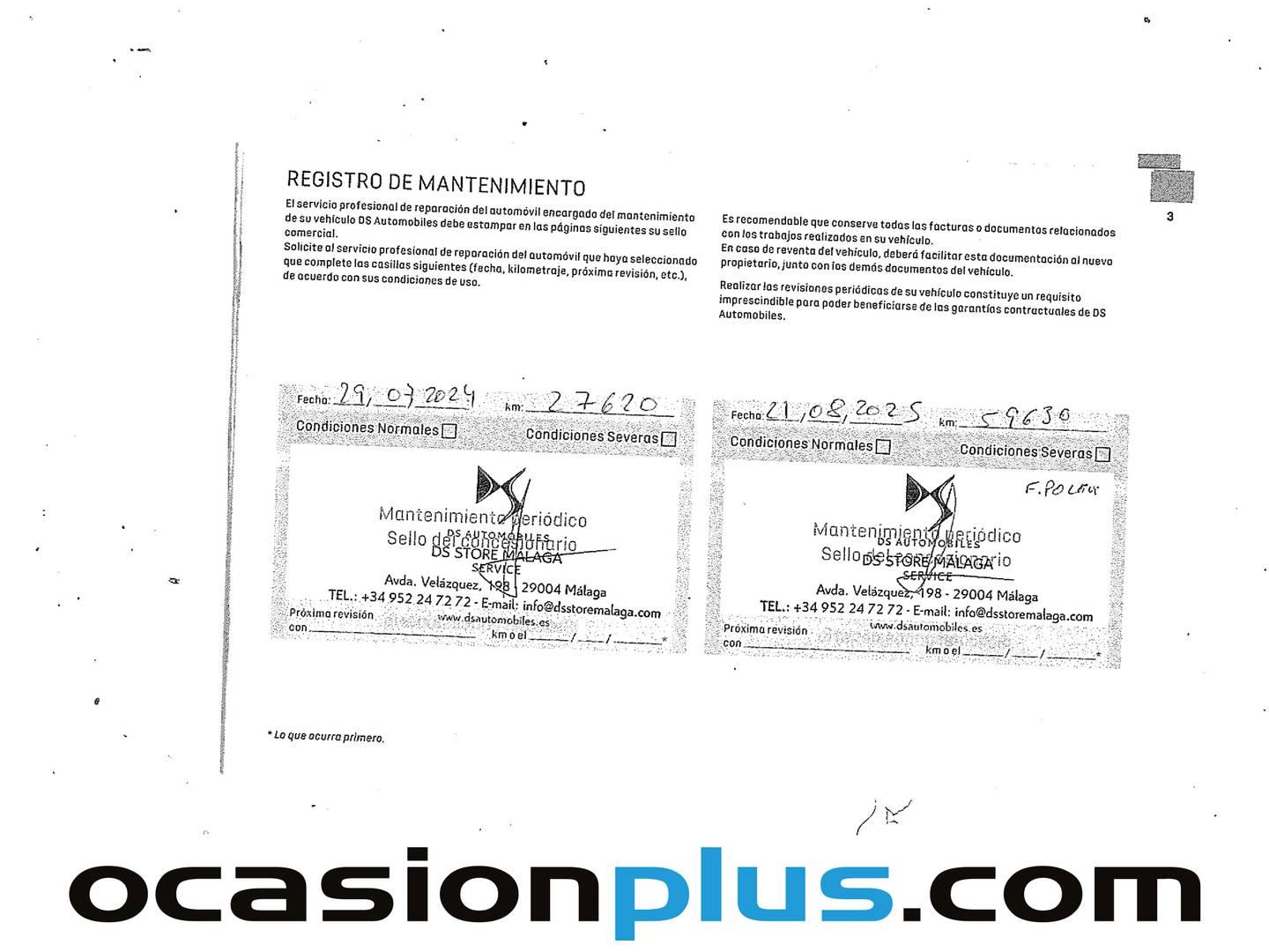 Foto del mantenimiento del DS DS 7 DS DS7 Crossback E-Tense 300 Esprit De Voyage 4x4 (300 CV)