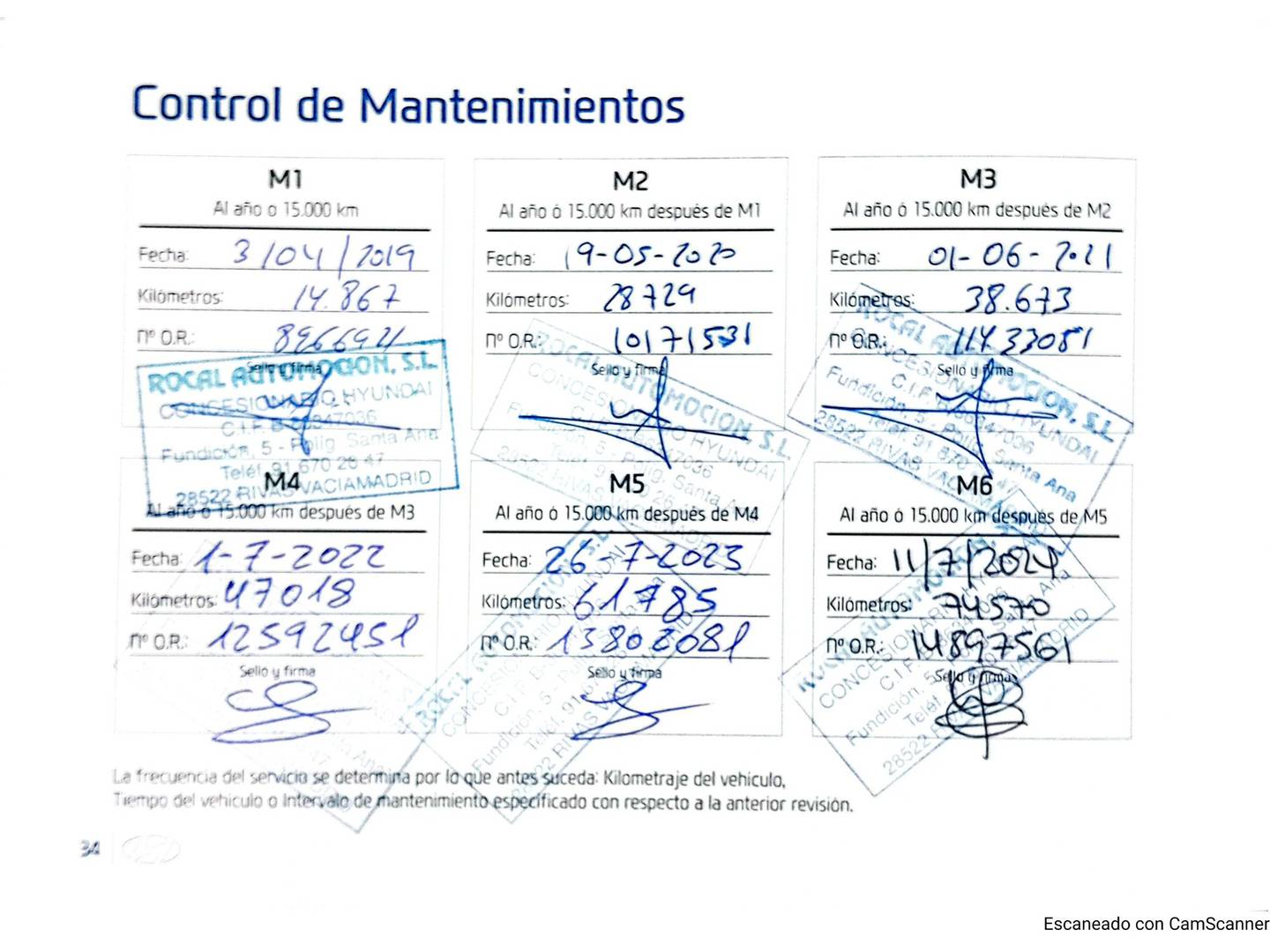 Foto del mantenimiento del Hyundai Kona Hyundai Kona 1.0 TGDI Klass 4x2 (120 CV)