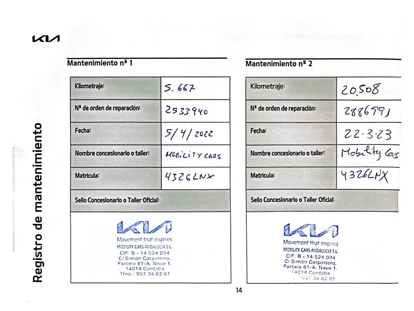 Foto del mantenimiento del KIA Niro KIA Niro 1.6 GDi PHEV Híbrido Concept (141 CV)