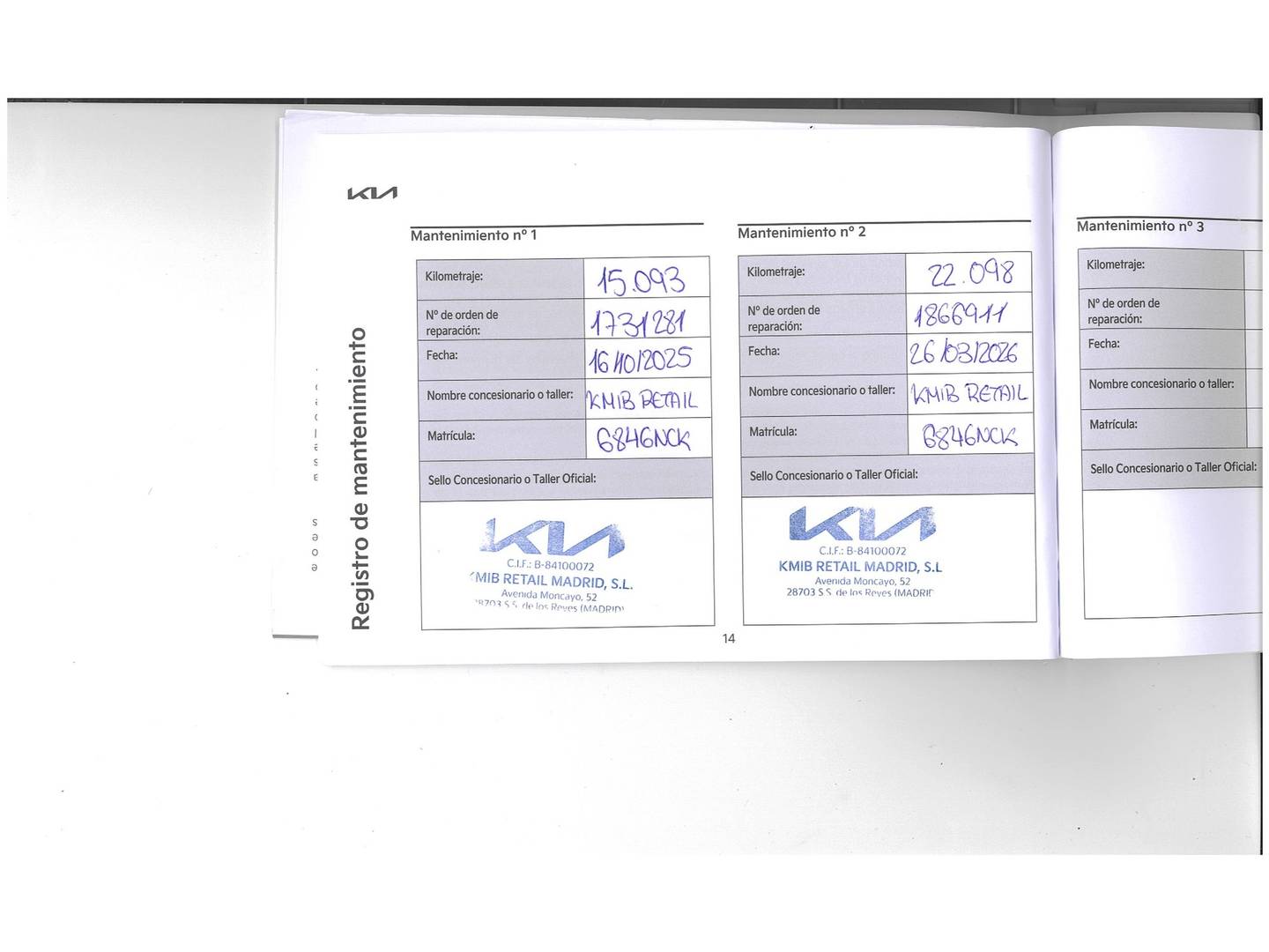 Foto del mantenimiento del KIA XCeed KIA XCeed 1.0 T-GDi Drive (100 CV)