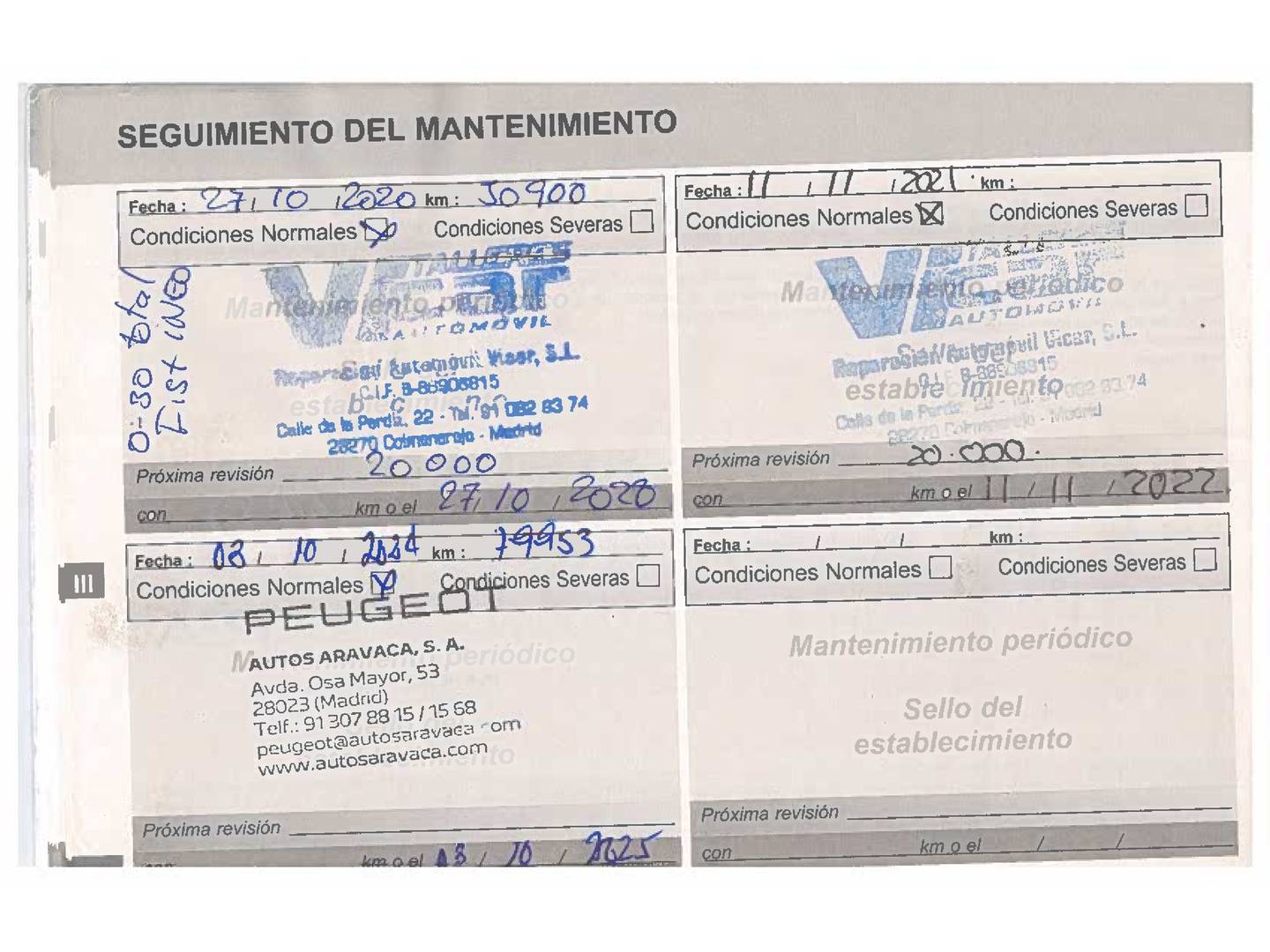 Foto del mantenimiento del Peugeot 2008 Peugeot 2008 BlueHDi 100 Style (100 CV)