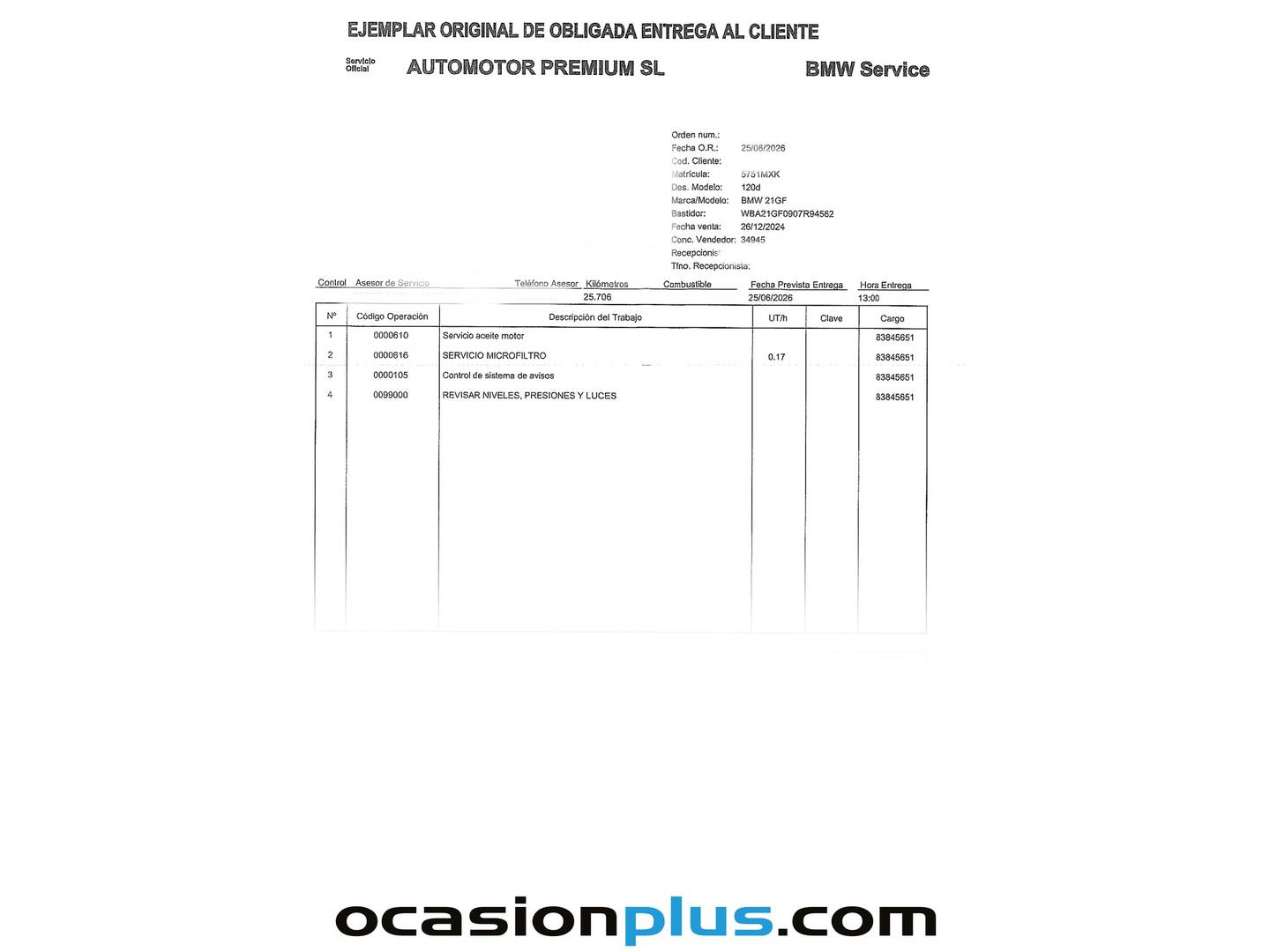Foto del mantenimiento del BMW Serie 1 BMW Serie 1 120d (163 CV) Pack M
