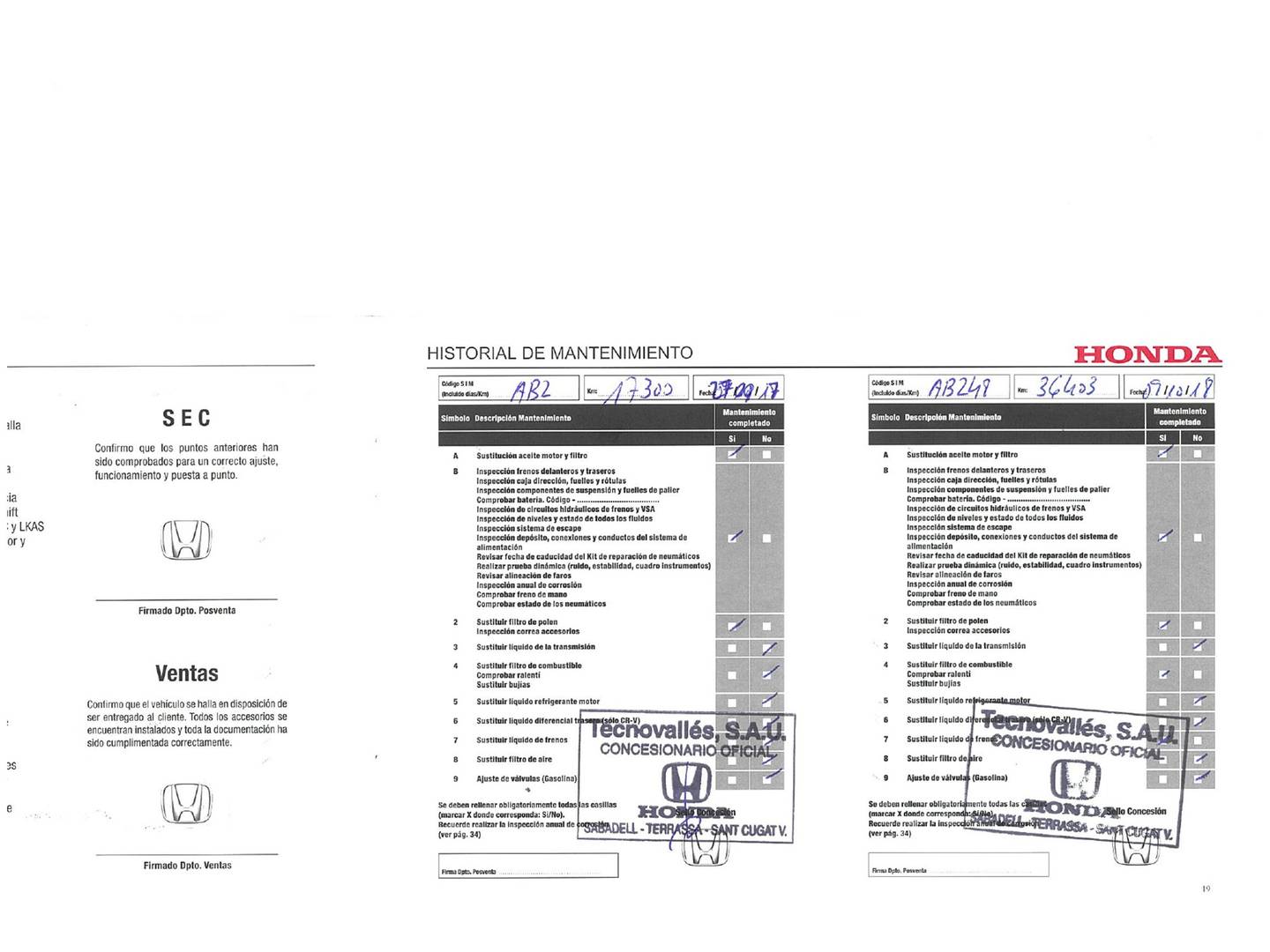 Foto del mantenimiento del Honda CR-V Honda CR-V 1.6i-DTEC Lifestyle 4x2 (120 CV)
