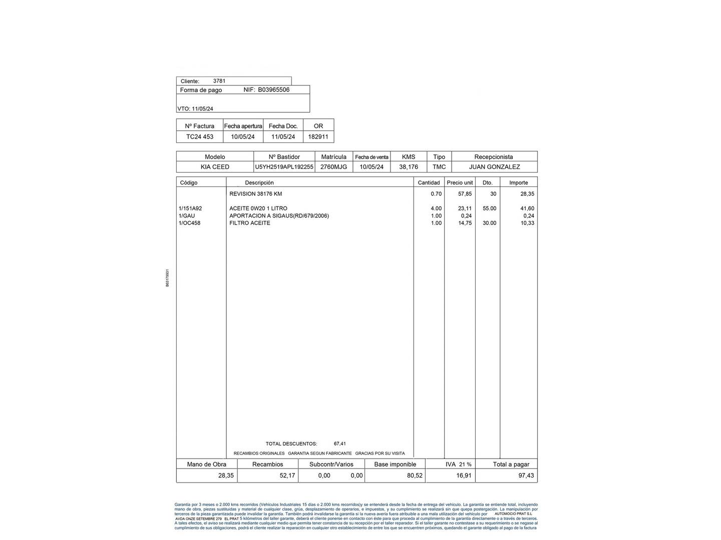 Foto del mantenimiento del KIA Ceed KIA Ceed 1.6 MHEV iMT Drive (136 CV)
