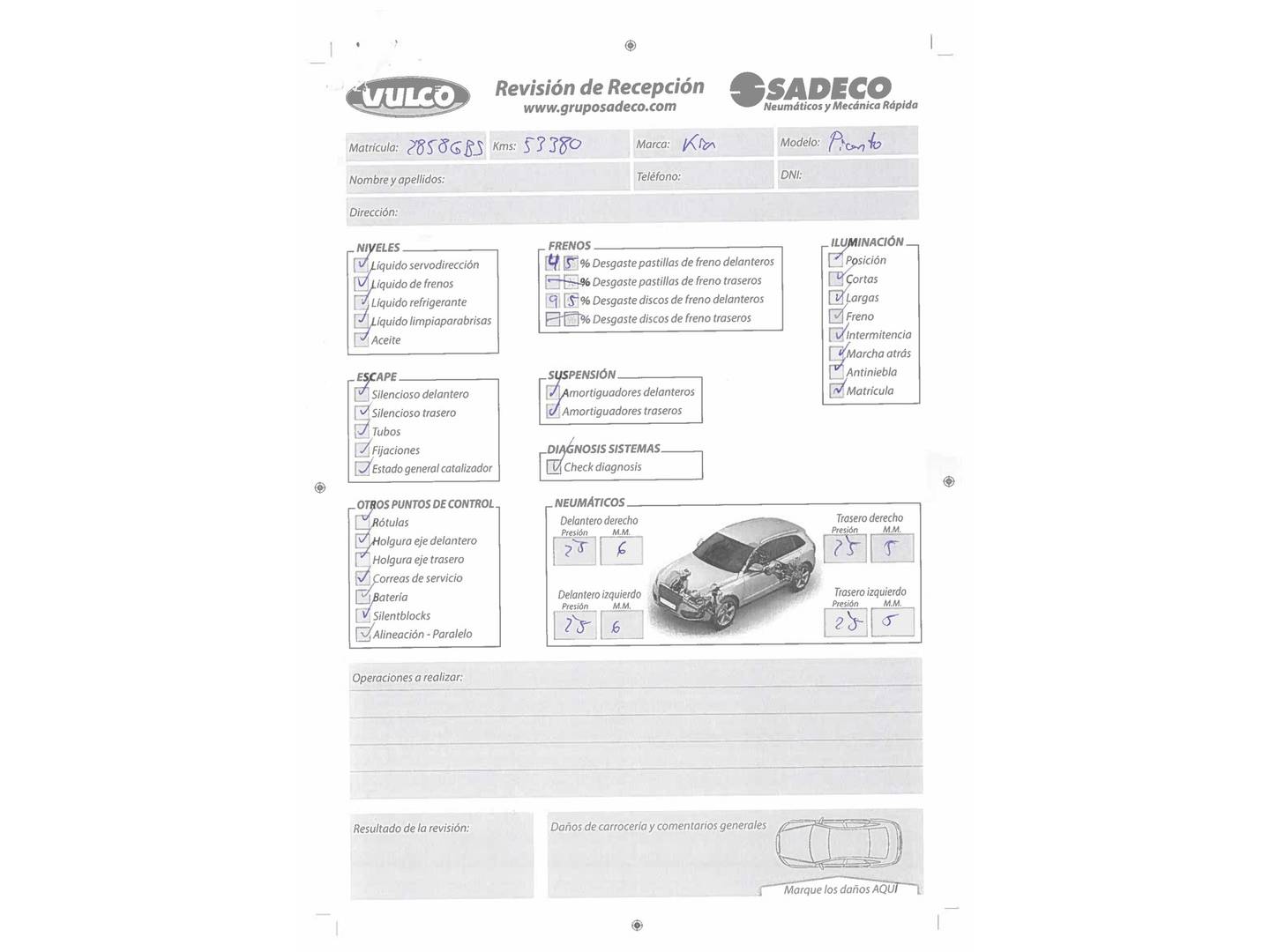 Foto del mantenimiento del KIA Picanto KIA Picanto 1.1 Active (65 CV)