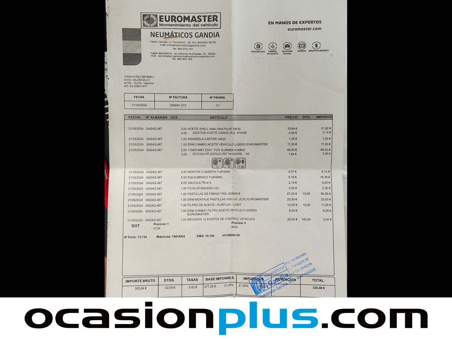 Foto del mantenimiento del Hyundai i10 Hyundai i10 1.0 Go ! (66 CV)