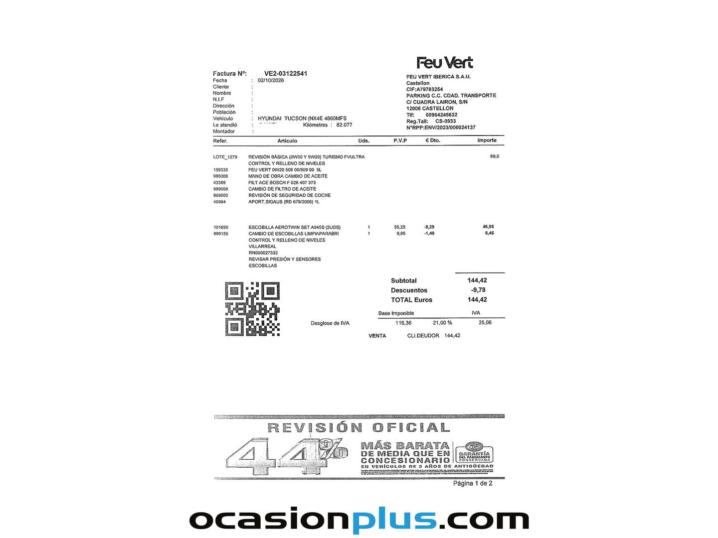 Foto del mantenimiento del Hyundai Tucson Hyundai Tucson 1.6 TGDI Klass 4x2 (150 CV)