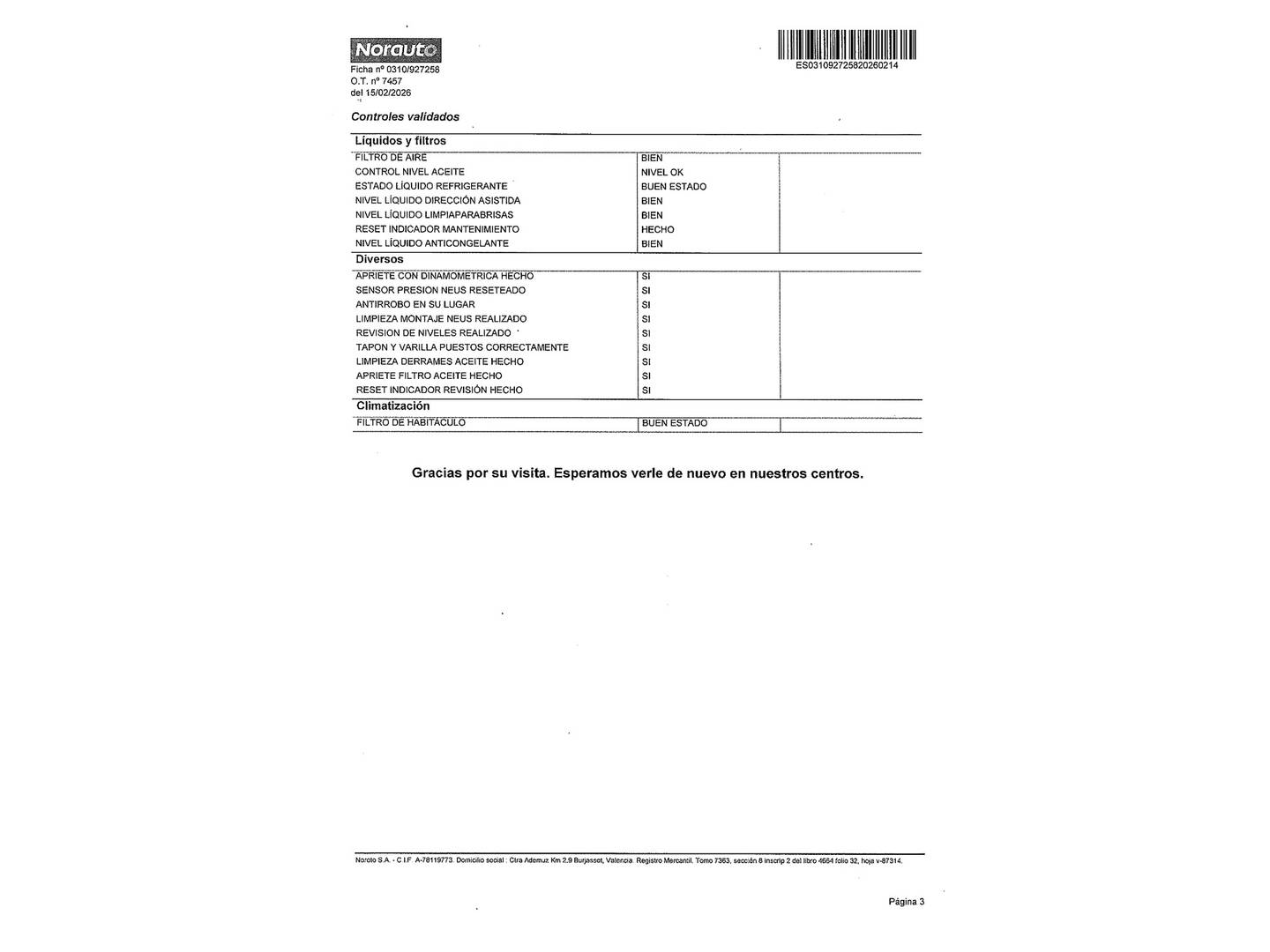 Foto del mantenimiento del Fiat 500 Fiat 500 1.0 GSE S (70 CV)