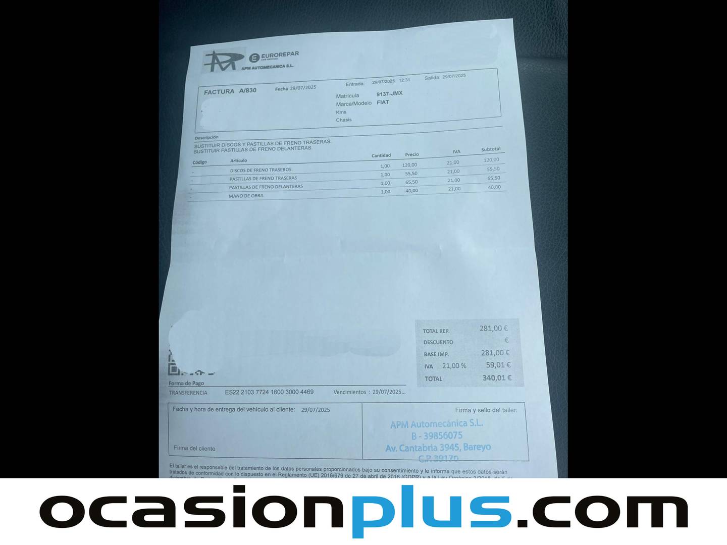 Foto del mantenimiento del Fiat 500X Fiat 500X 1.6 MultiJet Pop Star 4x2 (120 CV)