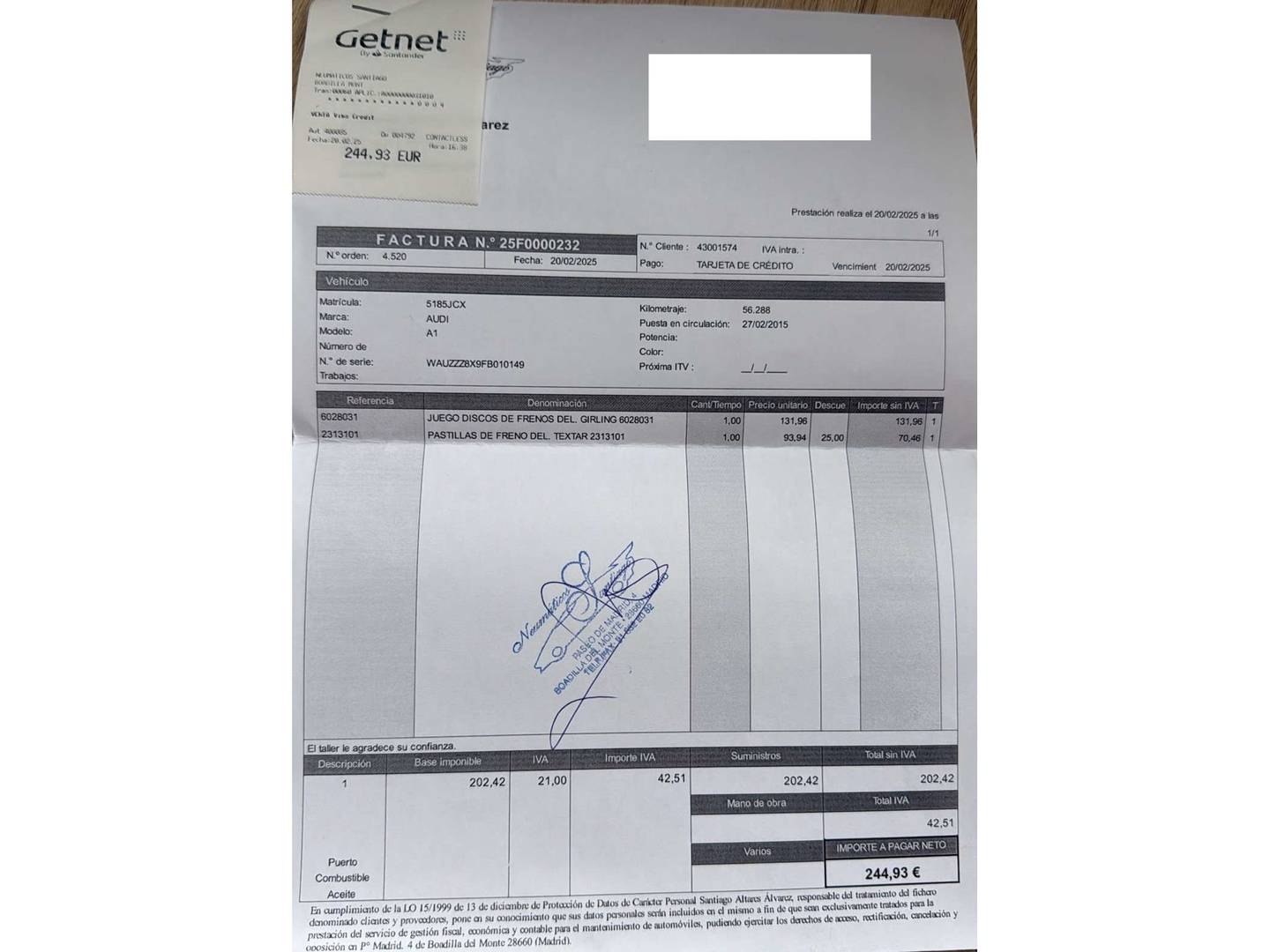 Foto del mantenimiento del Audi A1 Audi A1 Adrenalin2 1.4 TDI ultra (90 CV)
