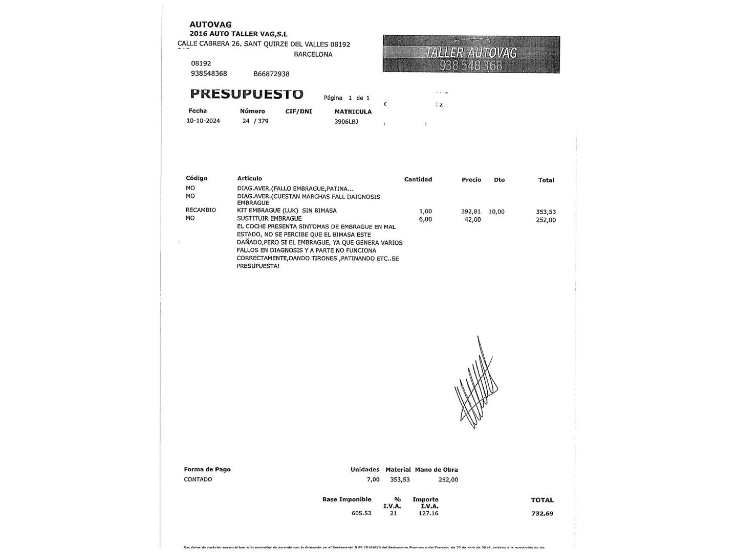 Foto del mantenimiento del BMW Serie 1 BMW Serie 1 118d (150 CV) Pack M