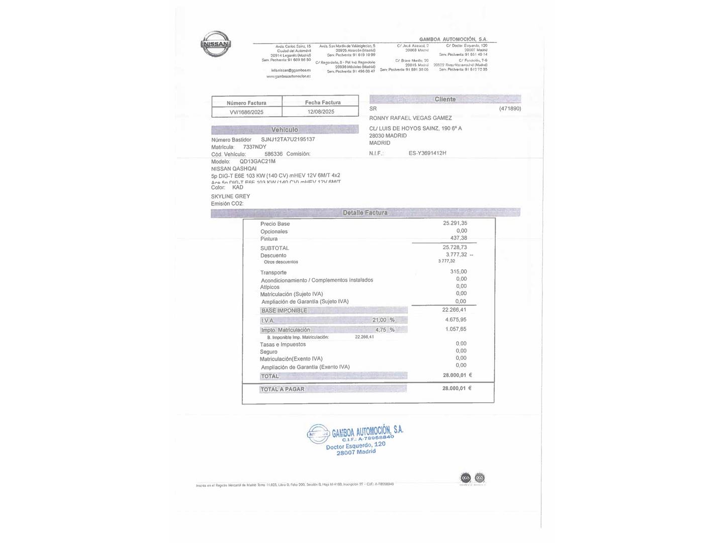 Foto del mantenimiento del Nissan QASHQAI Nissan Qashqai DIG-T 140 mHEV Acenta 4x2 (140 CV)
