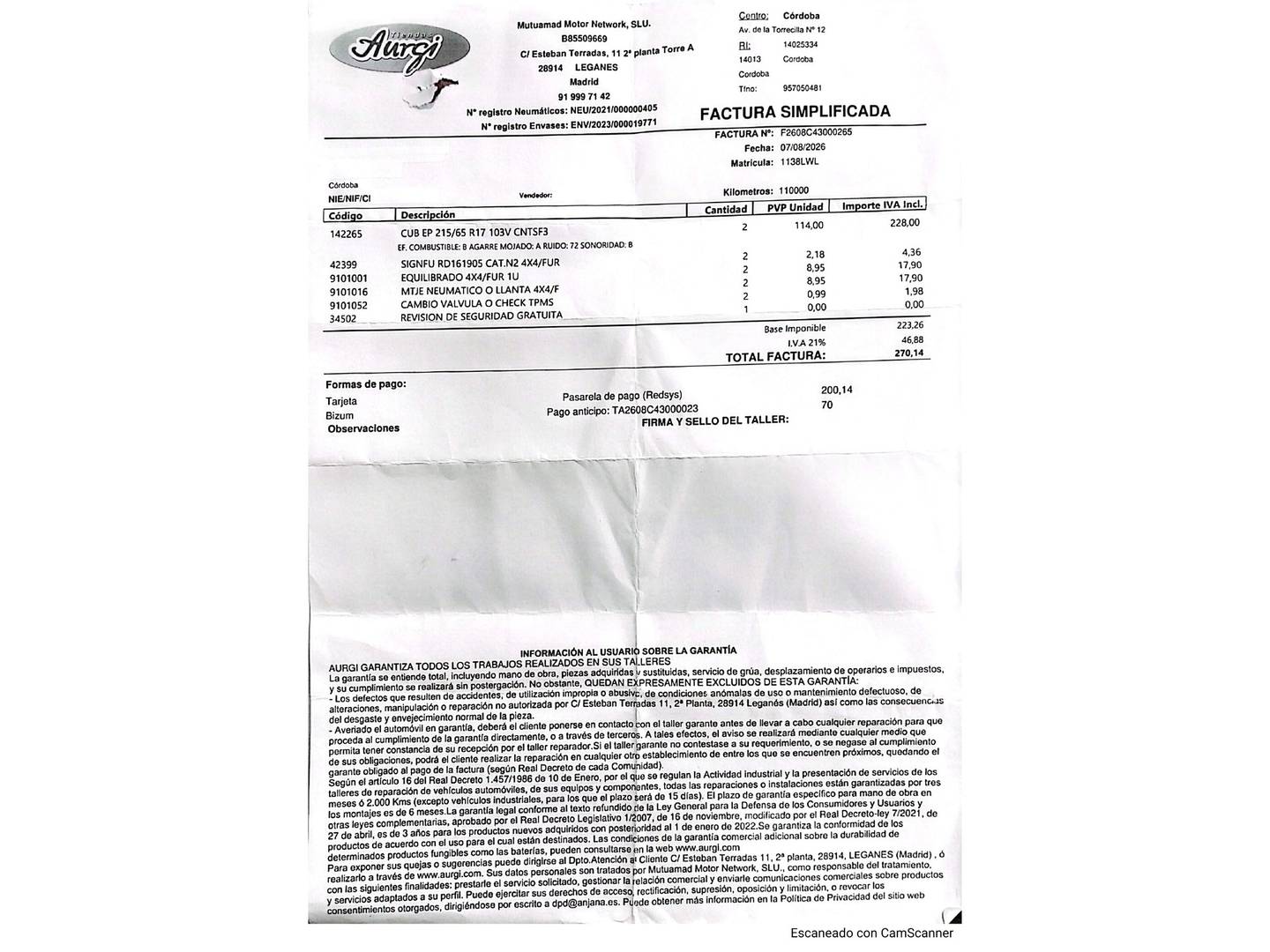 Foto del mantenimiento del Peugeot 3008 Peugeot 3008 PureTech 130 S&S Active Pack EAT8 (130 CV)