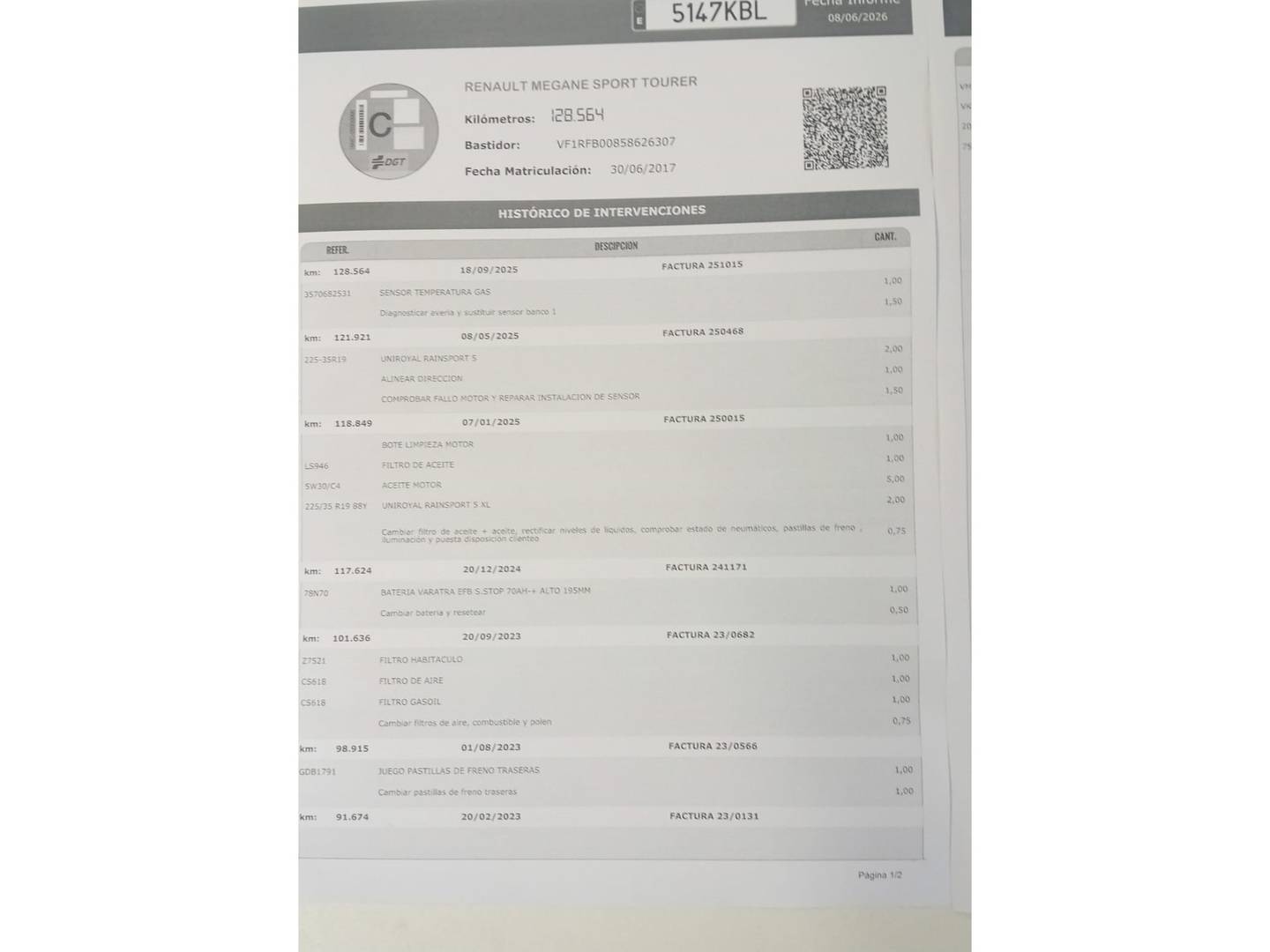 Foto del mantenimiento del Renault Mégane Renault Megane Zen Energy dCi (110 CV) EDC