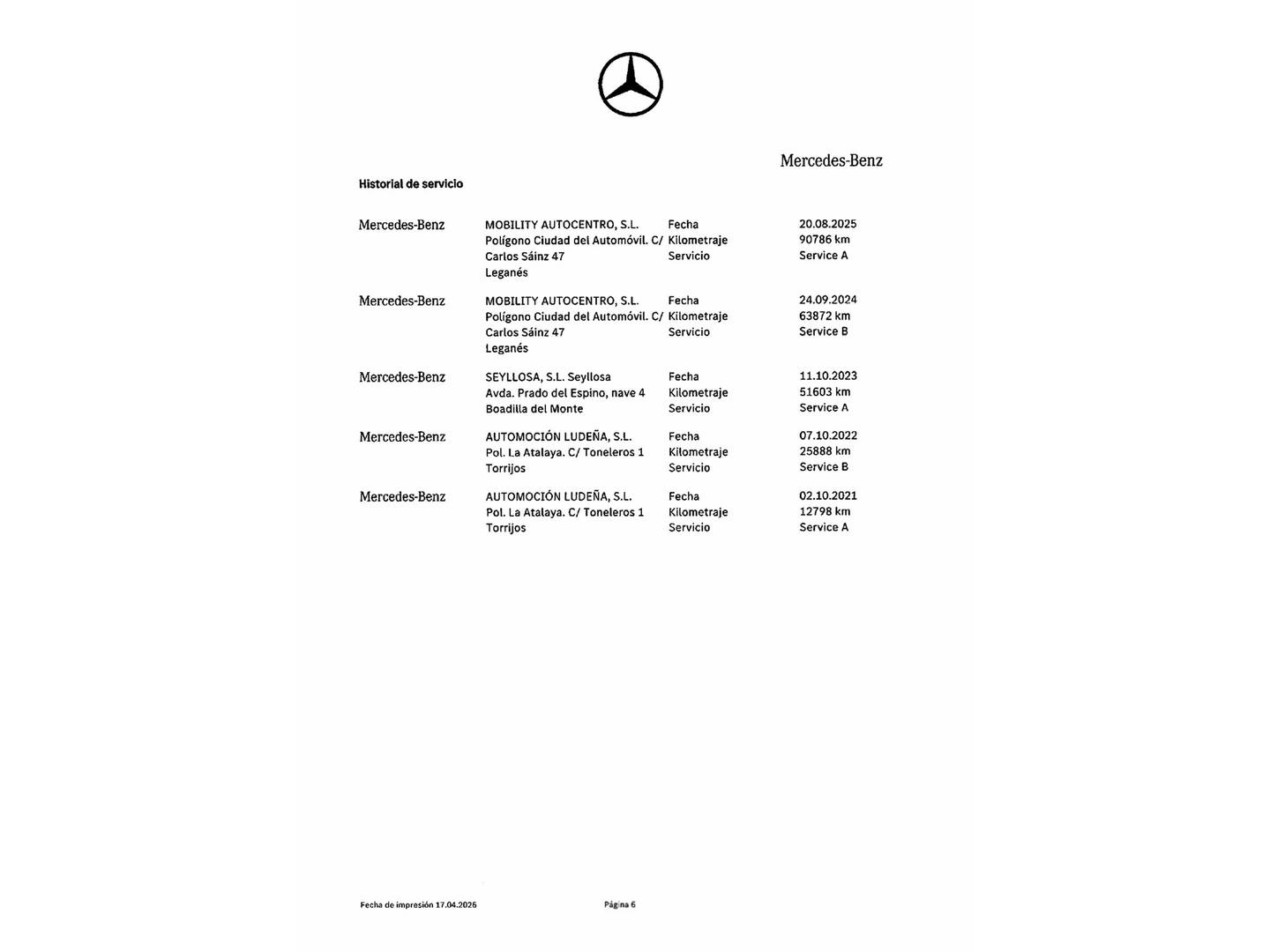 Foto del mantenimiento del Mercedes Clase B Mercedes Clase B 200 d (150 CV) Pack AMG