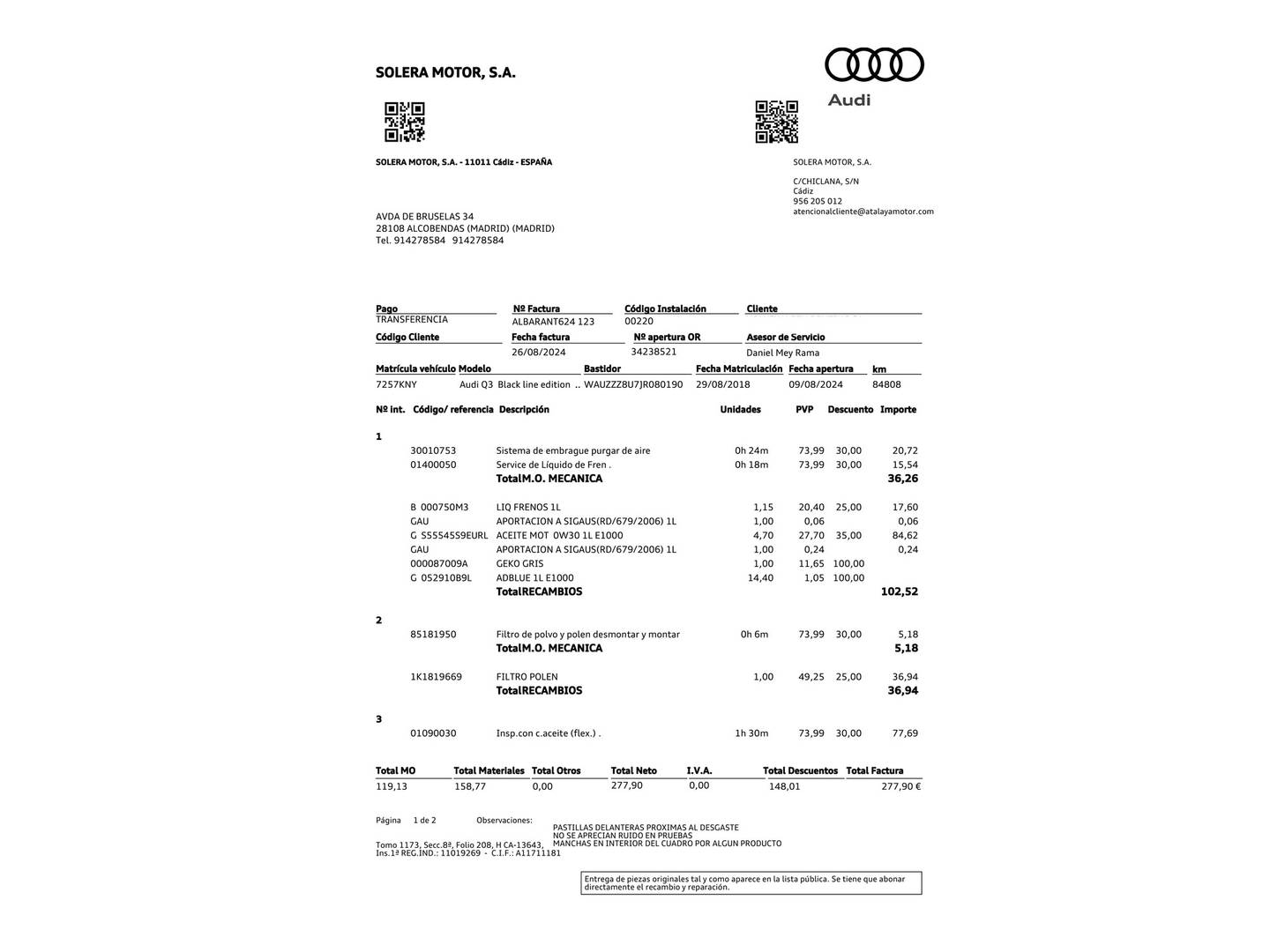 Foto Audi Q3 Audi Q3 Black line edition 2.0 TDI (150 CV) Paquete S-line