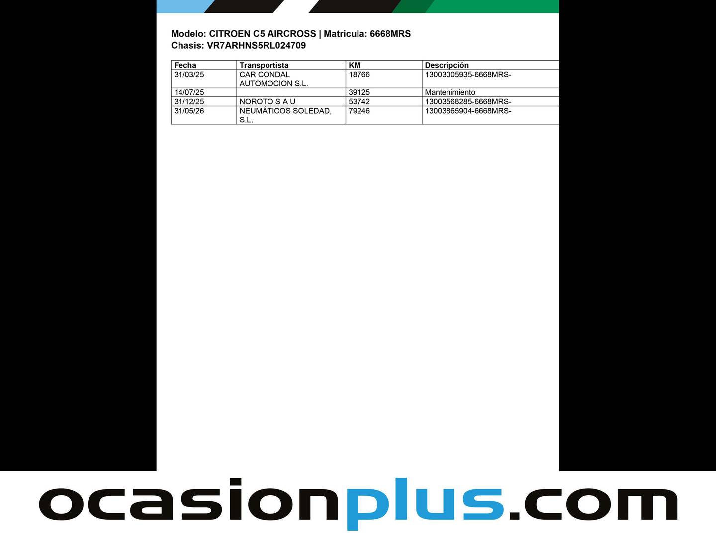 Foto del mantenimiento del Citroën C5 Aircross Citroën C5 Aircross PureTech 130 S&S You (131 CV)