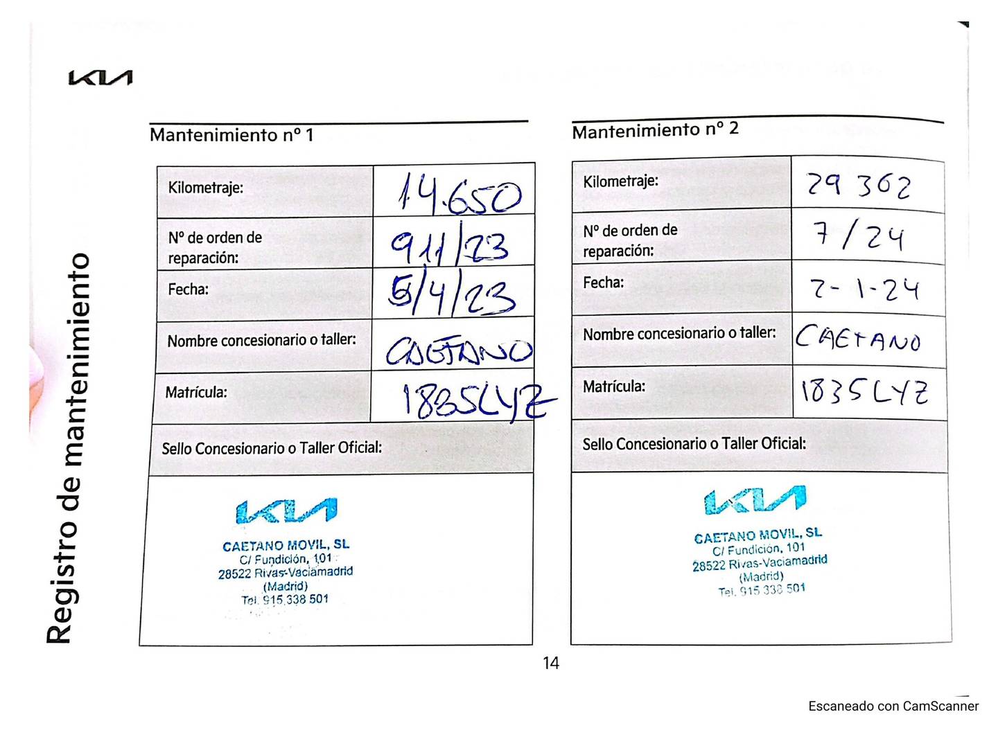 Foto del mantenimiento del KIA XCeed KIA XCeed 1.0 T-GDi Drive (120 CV)