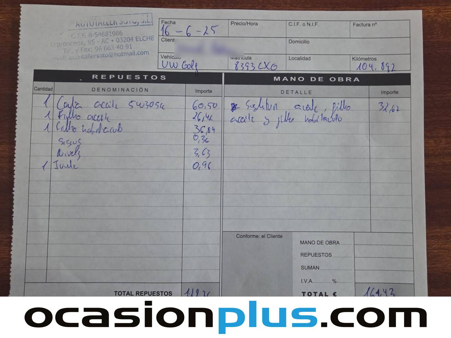 Foto del mantenimiento del Volkswagen Golf Volkswagen Golf Life 2.0 TDI (150 CV) DSG