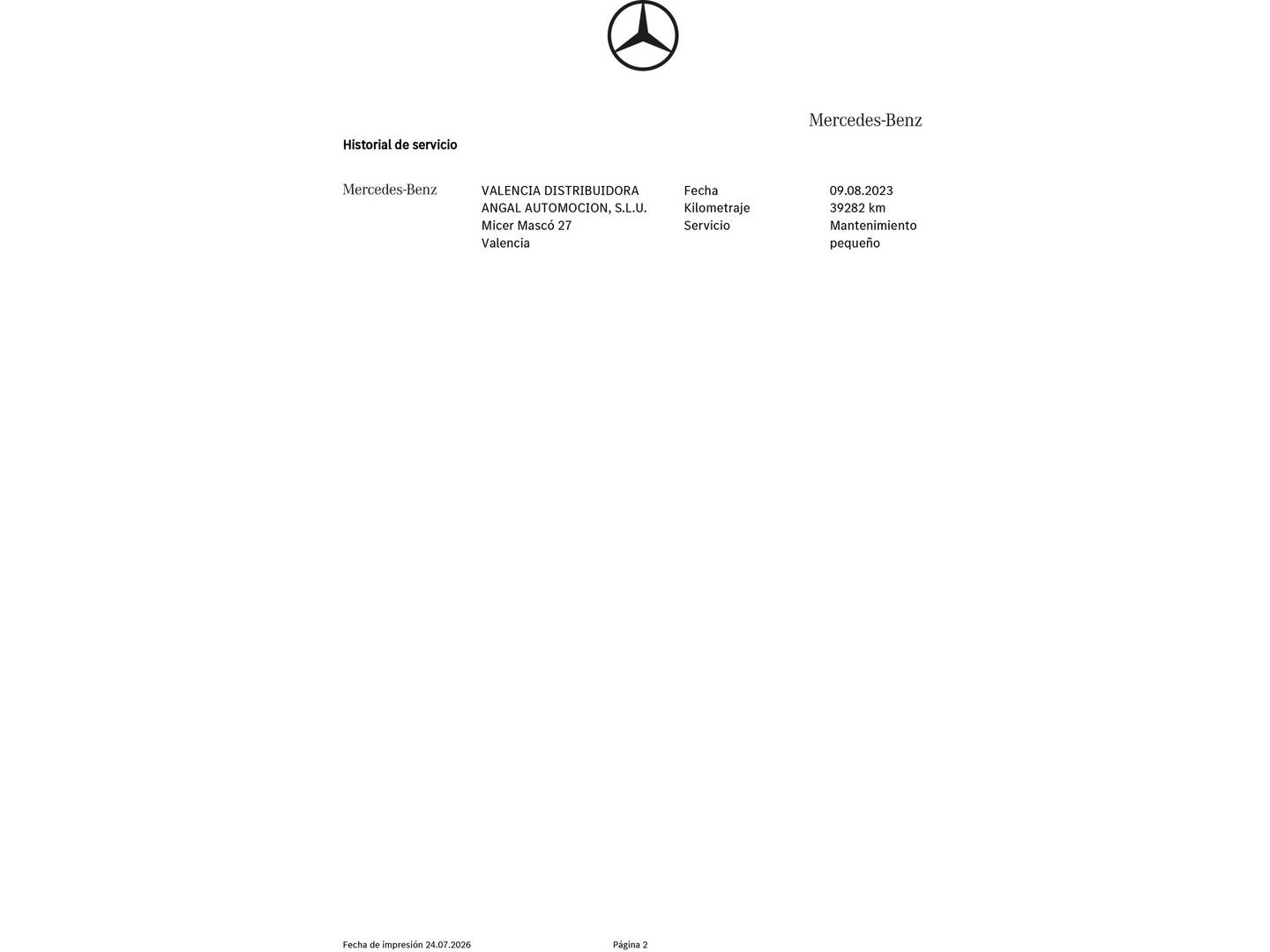 Foto del mantenimiento del Mercedes Clase V Mercedes Clase V 220 d Marco Polo Horizon Largo (163 CV) 5 Plazas CAMPER