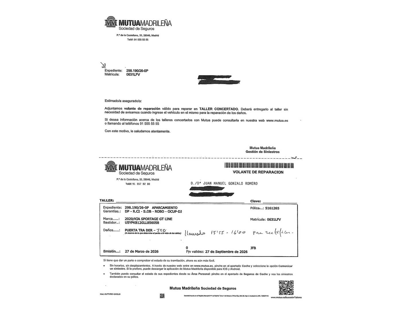 Foto del mantenimiento del KIA Sportage KIA Sportage 1.6 MHEV GT Line Xtreme 4X2 DCT (136 CV)