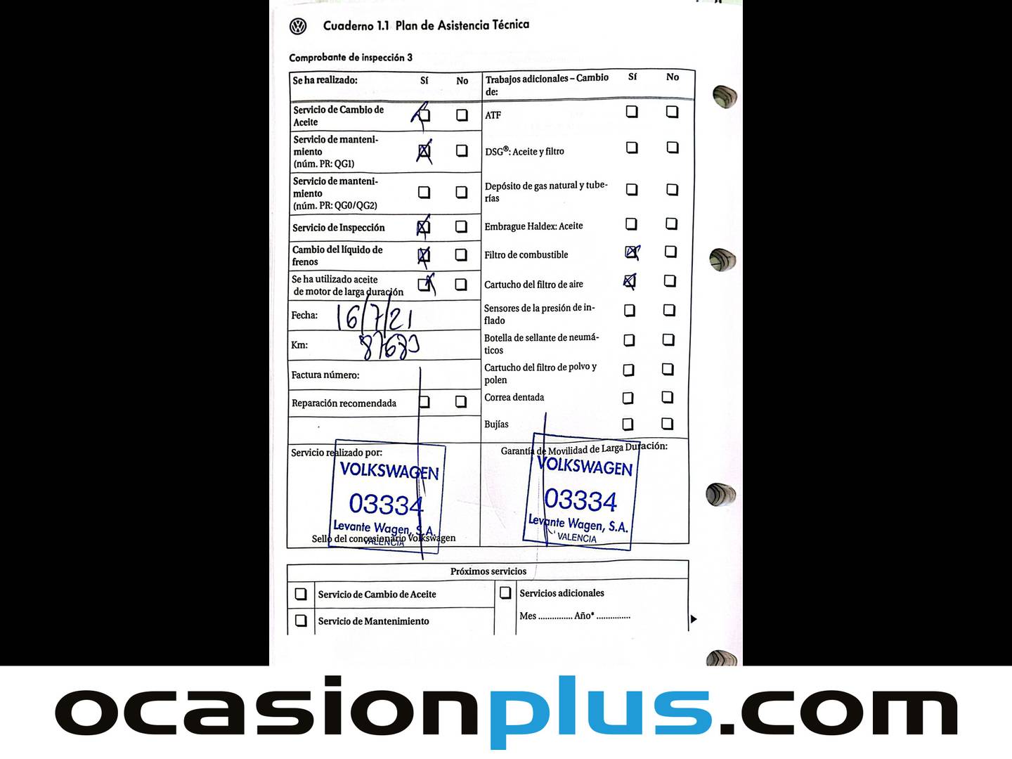 Foto del mantenimiento del Volkswagen Passat Volkswagen Passat Advance Plus 2.0 TDI DPF (110 CV)
