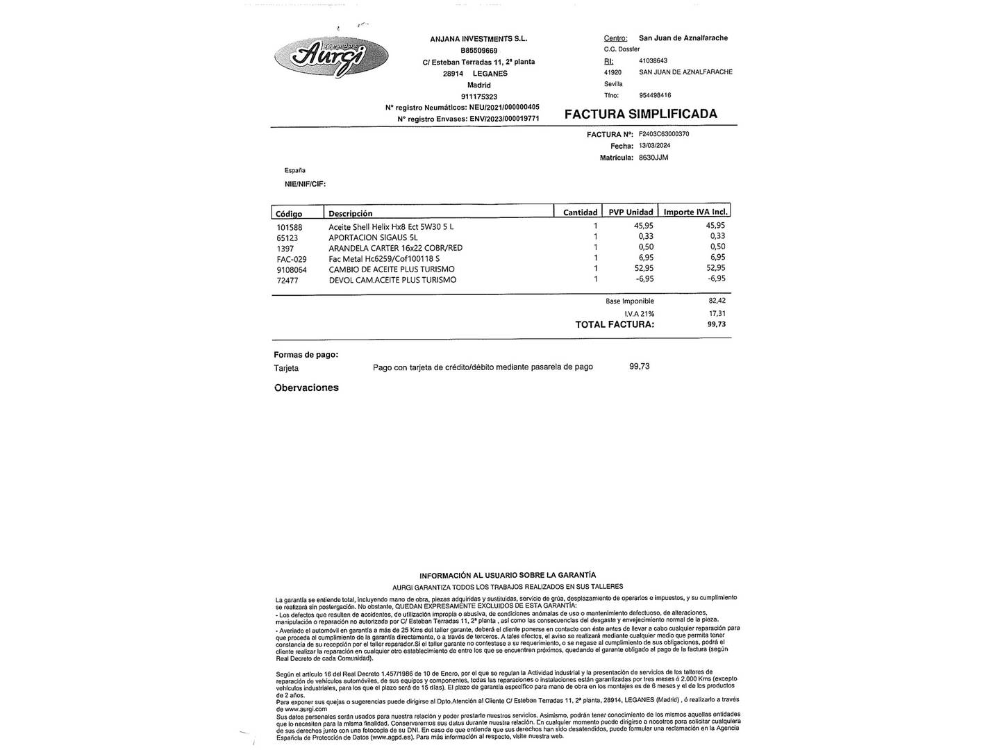 Foto del mantenimiento del Seat Ibiza Seat Ibiza 1.4 TDI Reference Plus (90 CV)