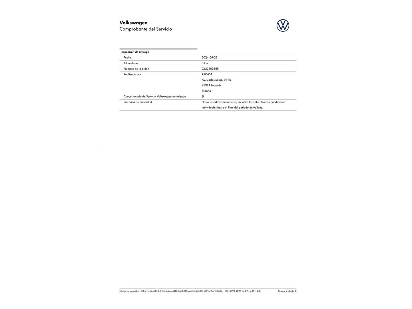 Foto del mantenimiento del Volkswagen Tiguan Volkswagen Tiguan R-Line 1.4 TSI eHybrid (245 CV) DSG