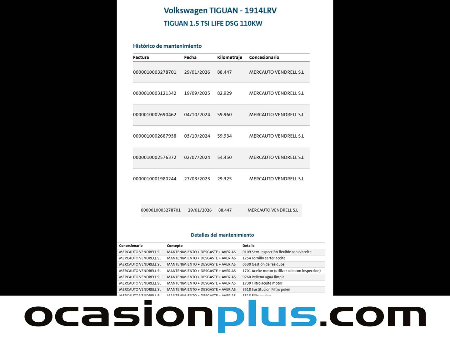 Foto del mantenimiento del Volkswagen Tiguan Volkswagen Tiguan Life 1.5 TSI (150 CV) DSG