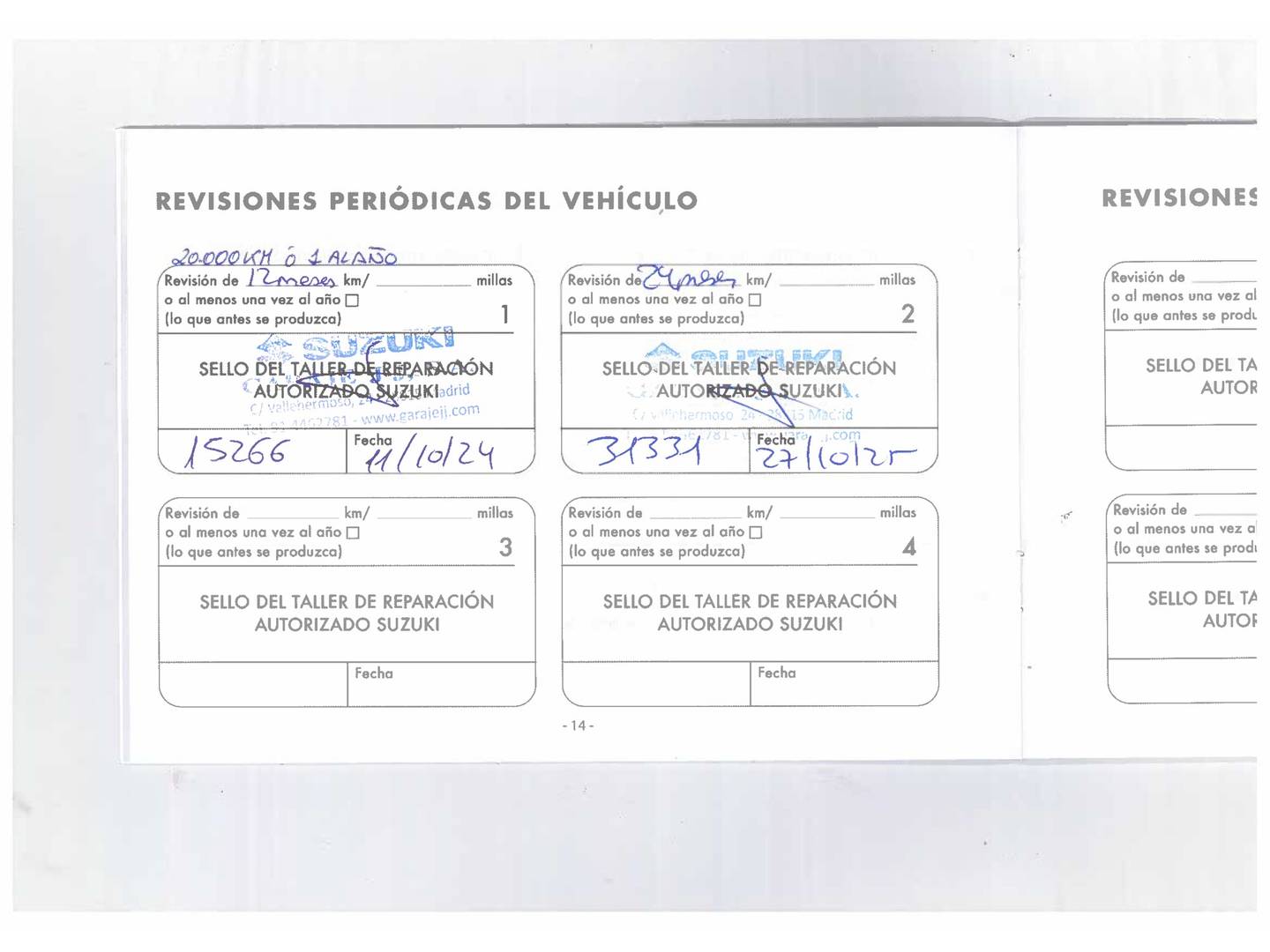 Foto del mantenimiento del Suzuki Vitara Suzuki Vitara 1.4 T Mild Hybrid GLX (129 CV)