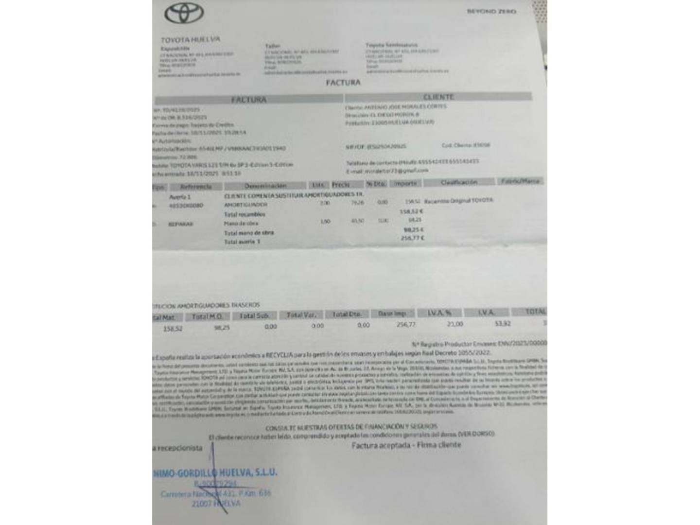 Foto del mantenimiento del Toyota Yaris Toyota Yaris 1.5 S-Edition (125 CV)
