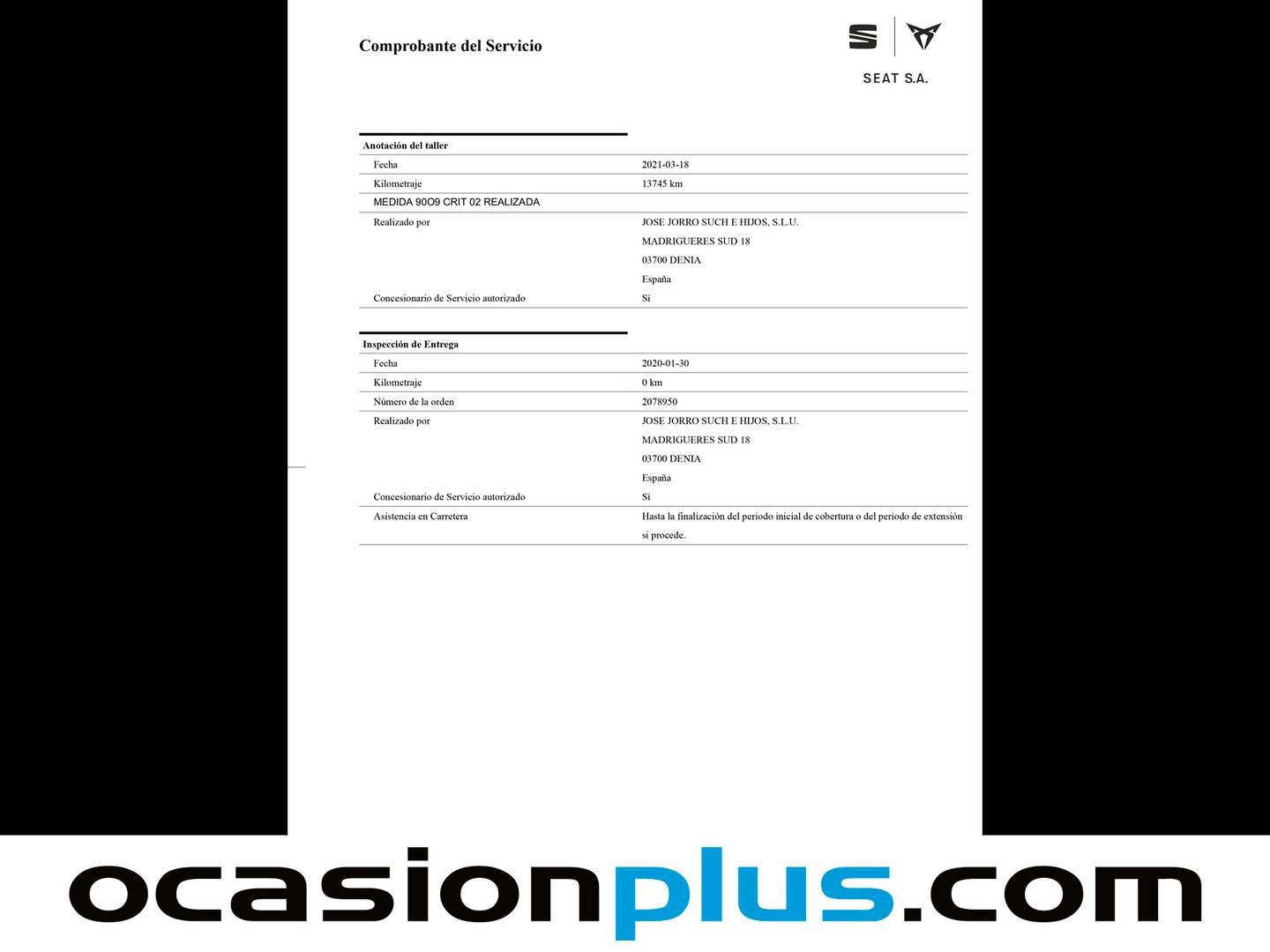 Foto del mantenimiento del Seat Ateca SEAT Ateca 1.5 TSI S&S FR Edition (150 CV)