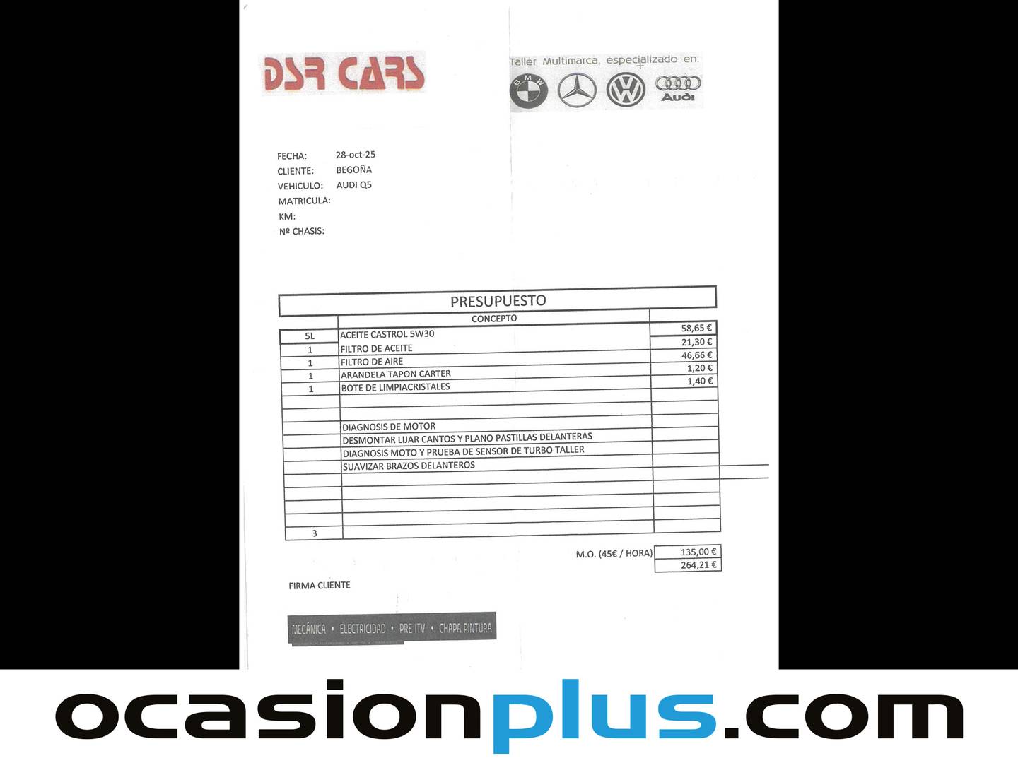 Foto del mantenimiento del Audi Q5 Audi Q5 Advanced 2.0 TDI quattro (163 CV) S tronic