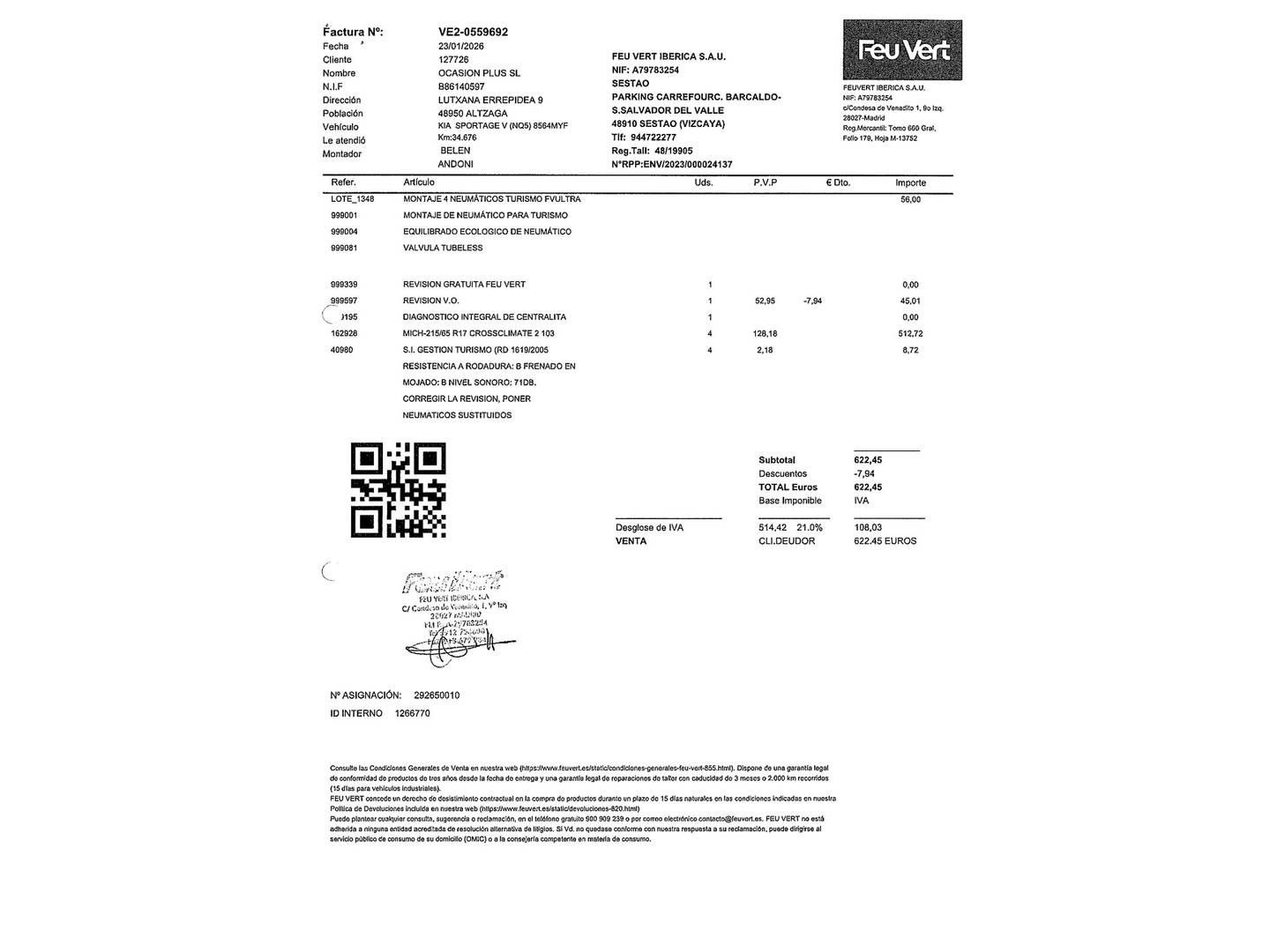 Foto del mantenimiento del KIA Sportage Kia Sportage 1.6 T-GDi HEV Drive 4x2 (215 CV)