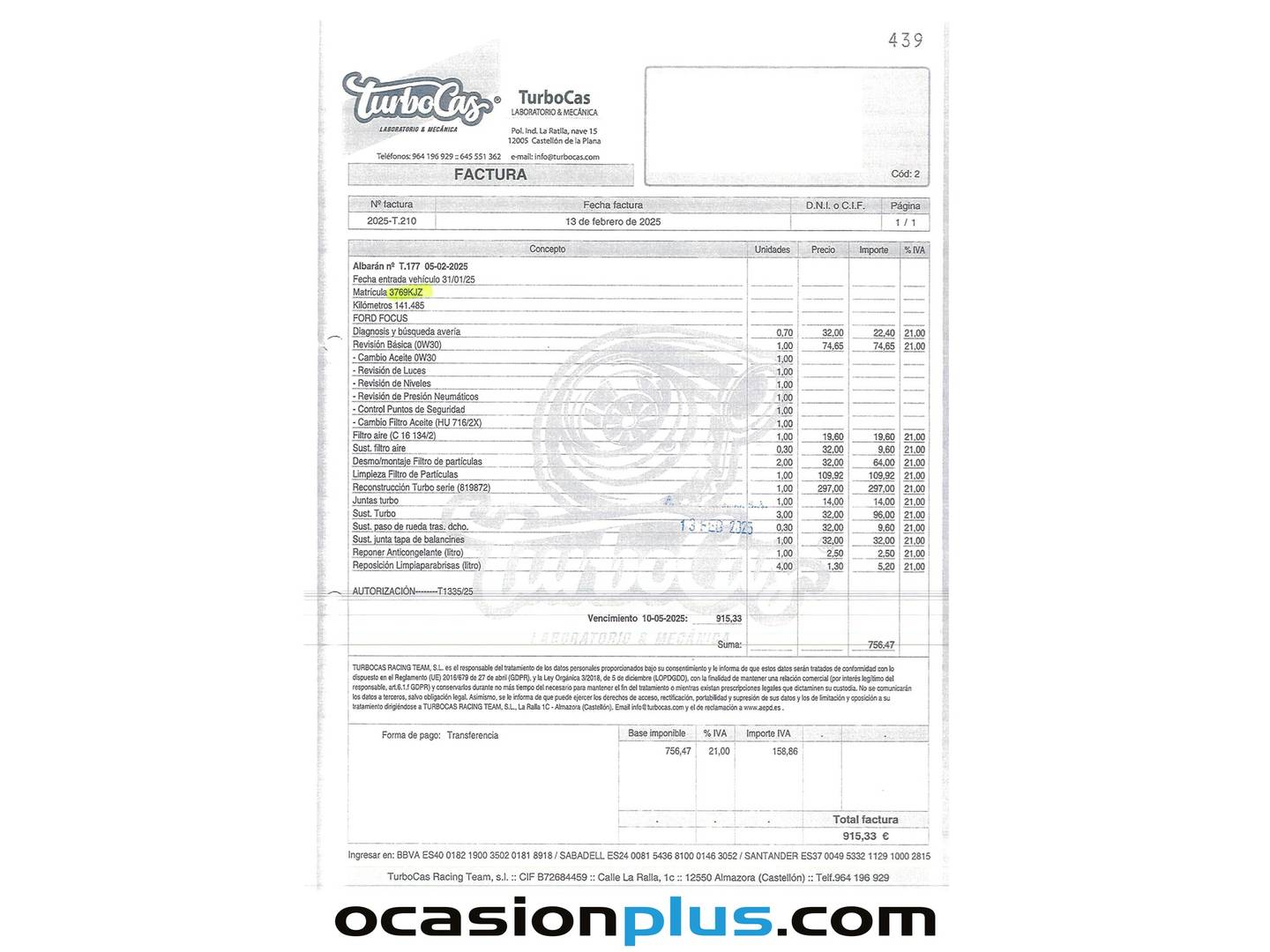 Foto del mantenimiento del Ford C-Max Ford C-Max 1.5 TDCI Titanium (120 CV)