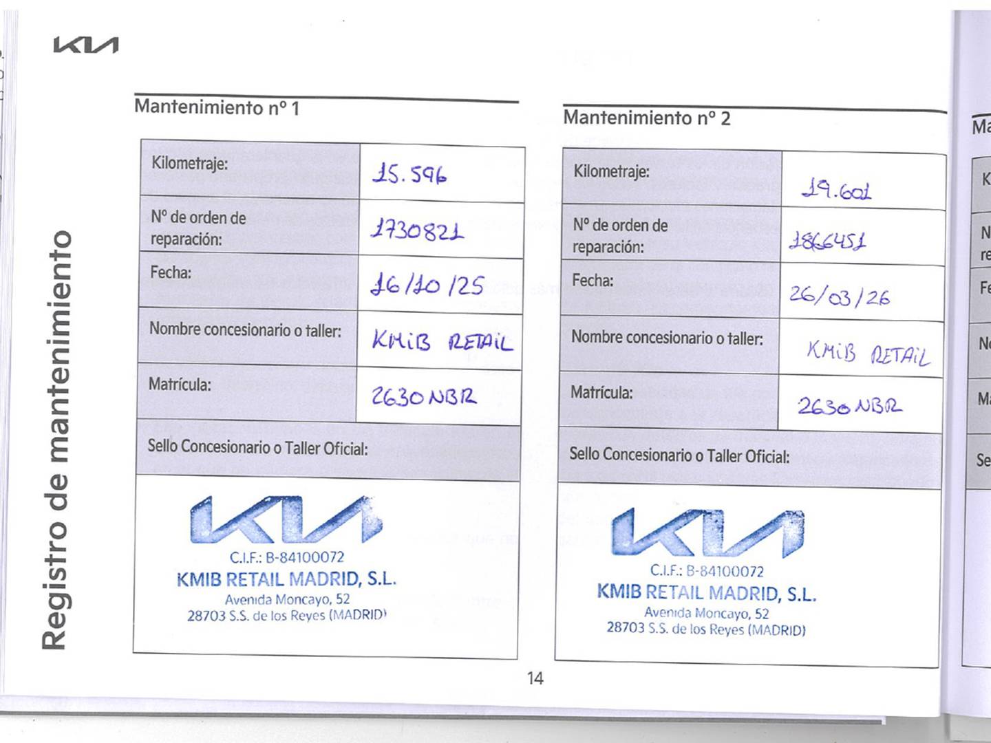 Foto del mantenimiento del KIA Ceed KIA Ceed 1.0 T-GDI Drive (100 CV)
