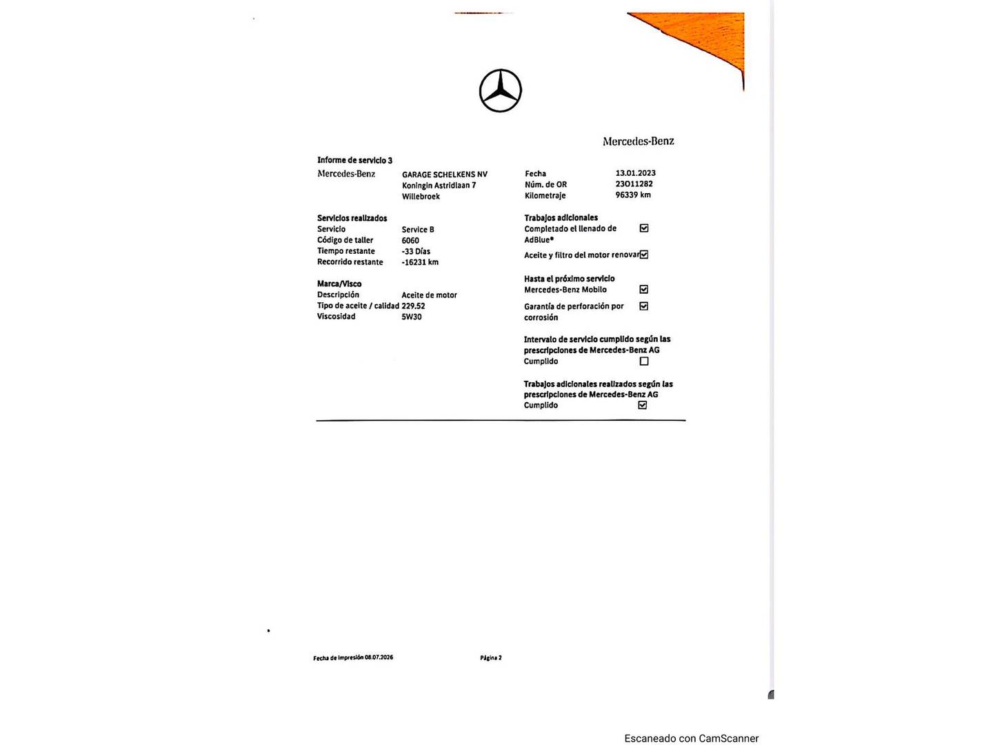 Foto del mantenimiento del Mercedes Clase A Mercedes Clase A 180 d (116 CV)
