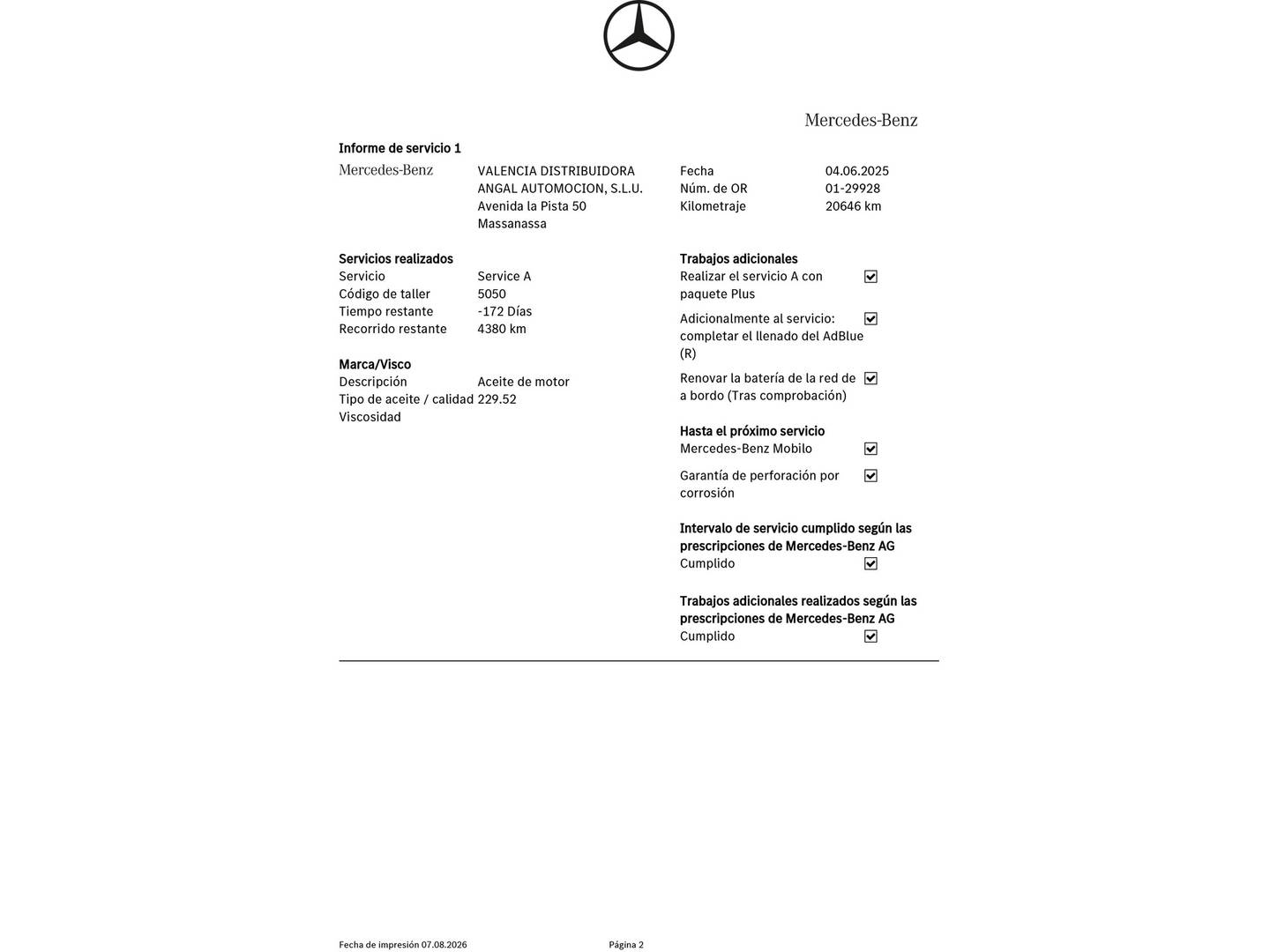 Foto del mantenimiento del Mercedes GLB Mercedes GLB 200 d 4Matic (150 CV) Pack AMG