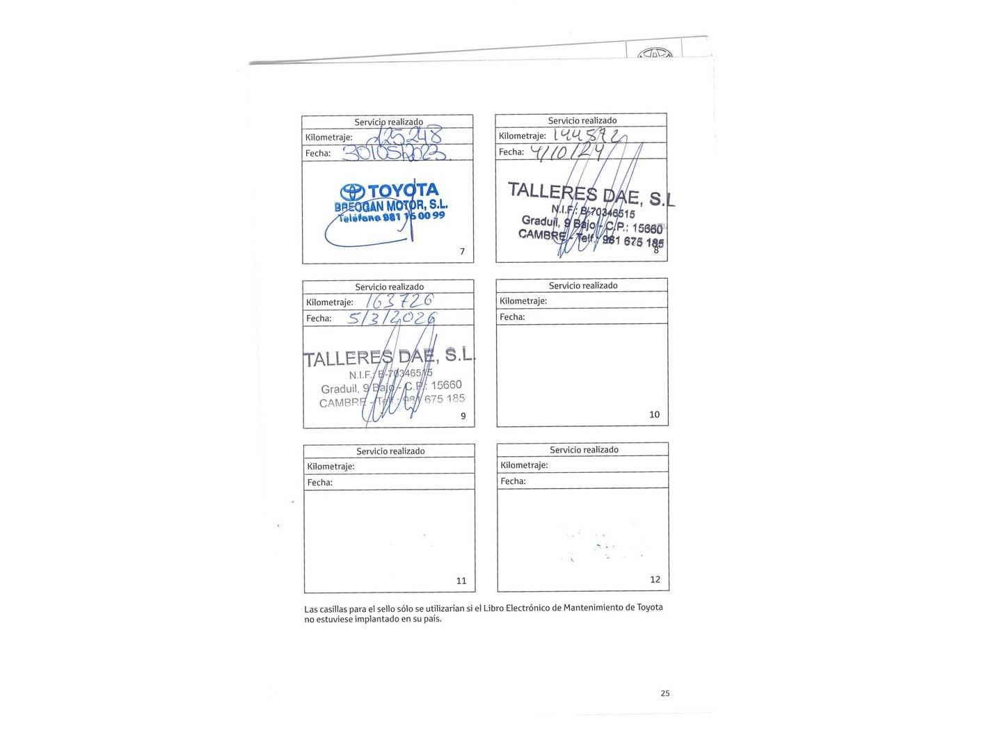 Foto del mantenimiento del Toyota Avensis Toyota Avensis Touring Sports 2.0 150D (143 CV)