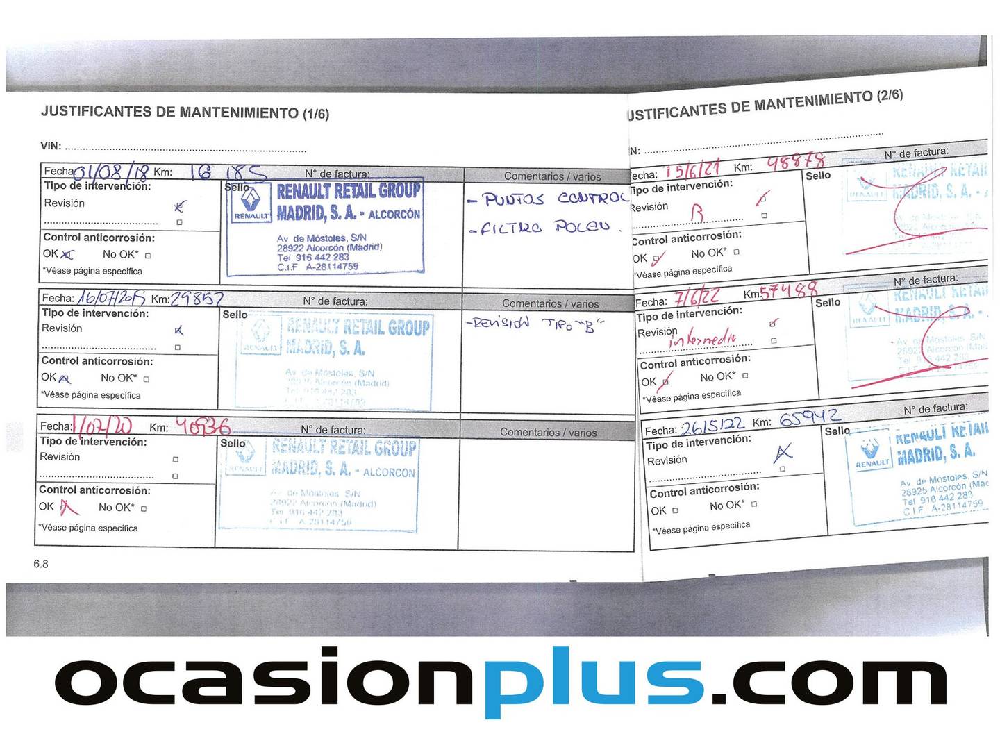 Foto del mantenimiento del Renault Captur Renault Captur Life Energy TCe  (90 CV)