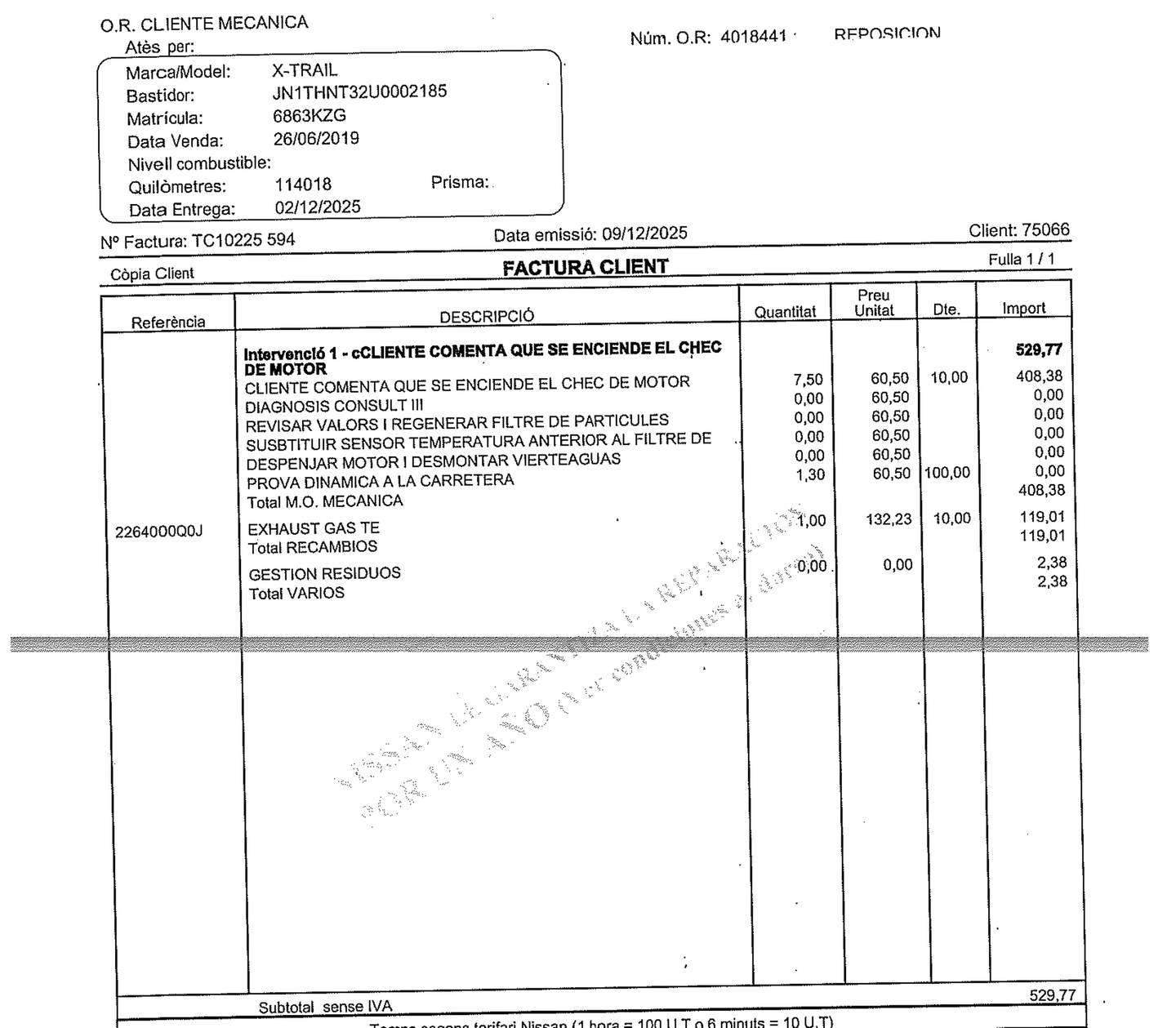 Foto del mantenimiento del Nissan X-TRAIL Nissan X-Trail dCi 150 N-Connecta 4x2 (150 CV)